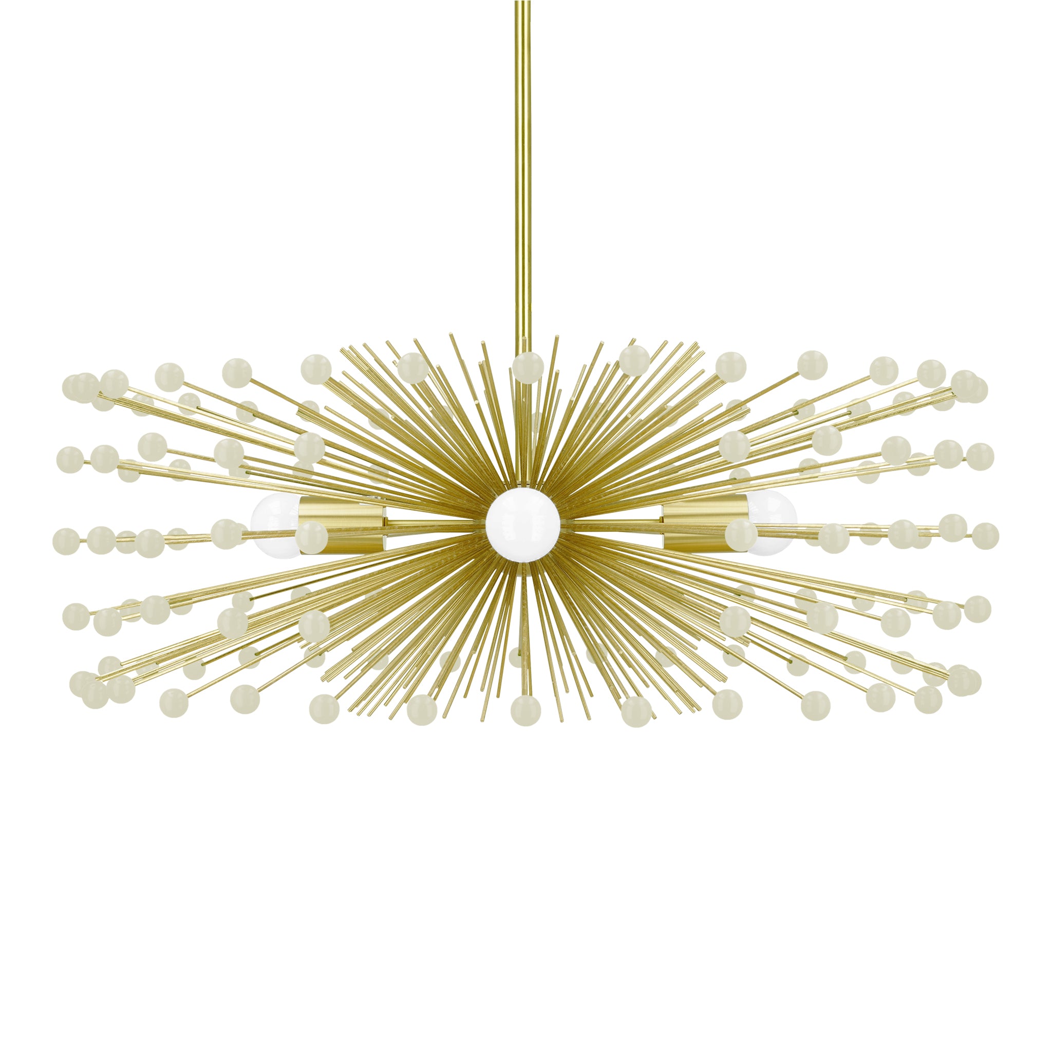 Brass and bone color Beaded Urchin chandelier 27" Dutton Brown lighting