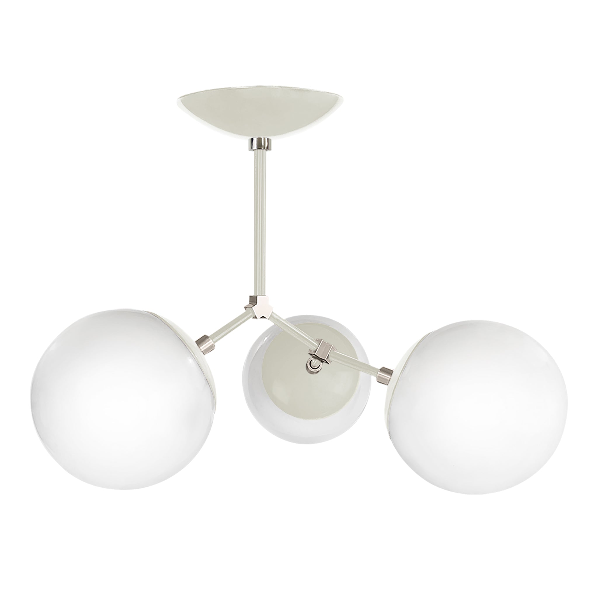 Nickel and bone color color Supreme flush mount Dutton Brown lighting