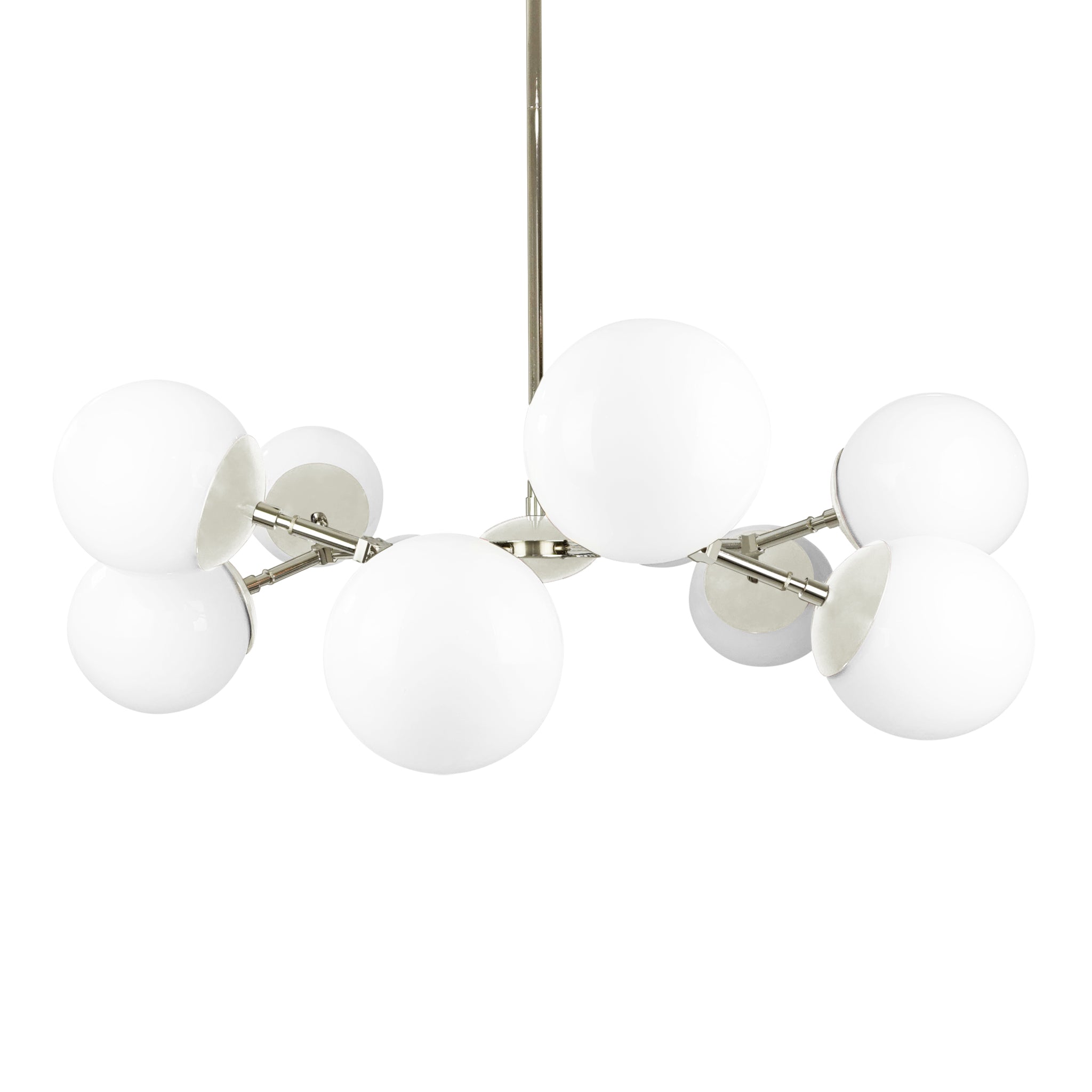 Nickel and bone color Crown chandelier 32" Dutton Brown lighting