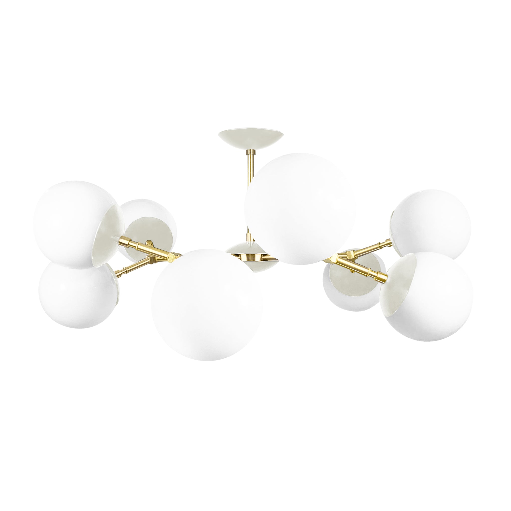 Brass and bone color Crown flush mount 32" Dutton Brown lighting