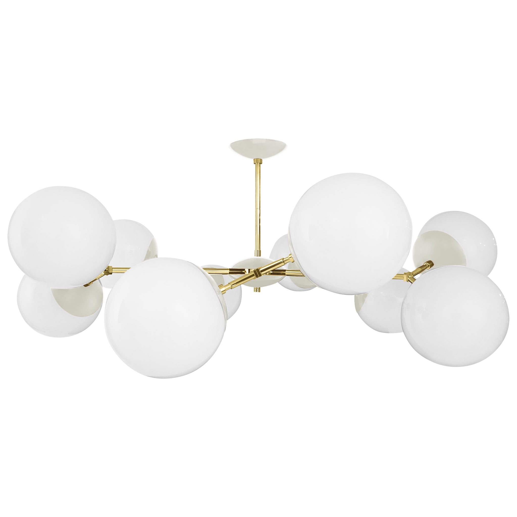 Brass and bone color Crown flush mount 46" Dutton Brown lighting