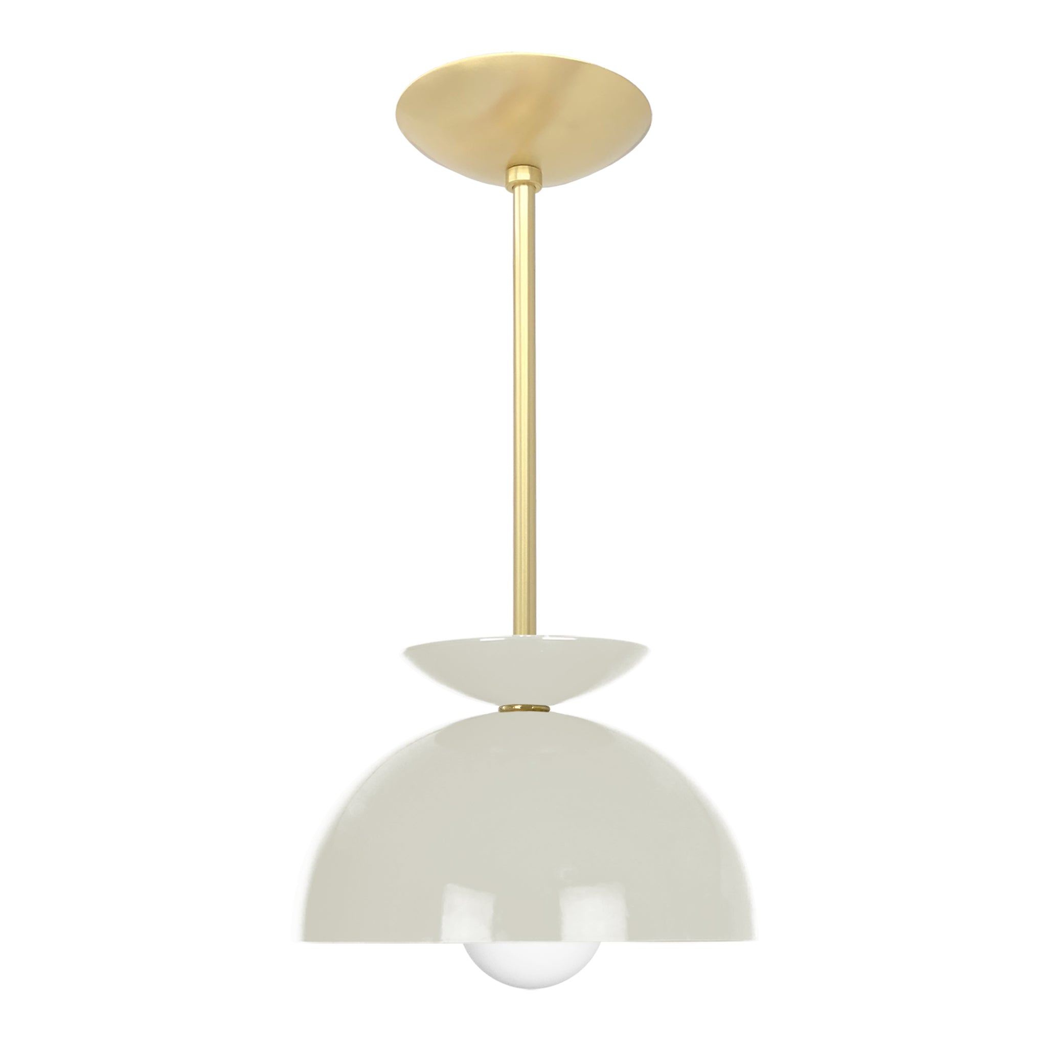 Brass and bone color Echo pendant 10" Dutton Brown lighting