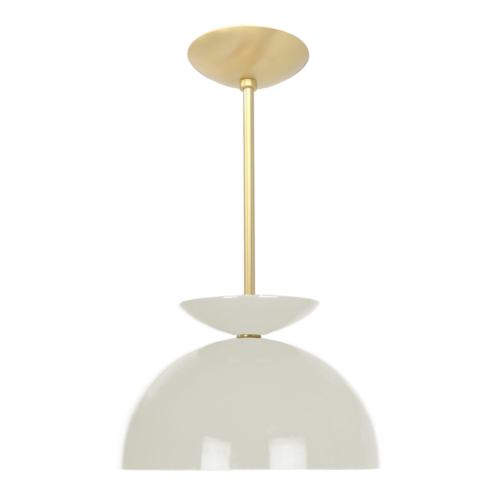Brass and bone color Echo pendant 12" Dutton Brown lighting
