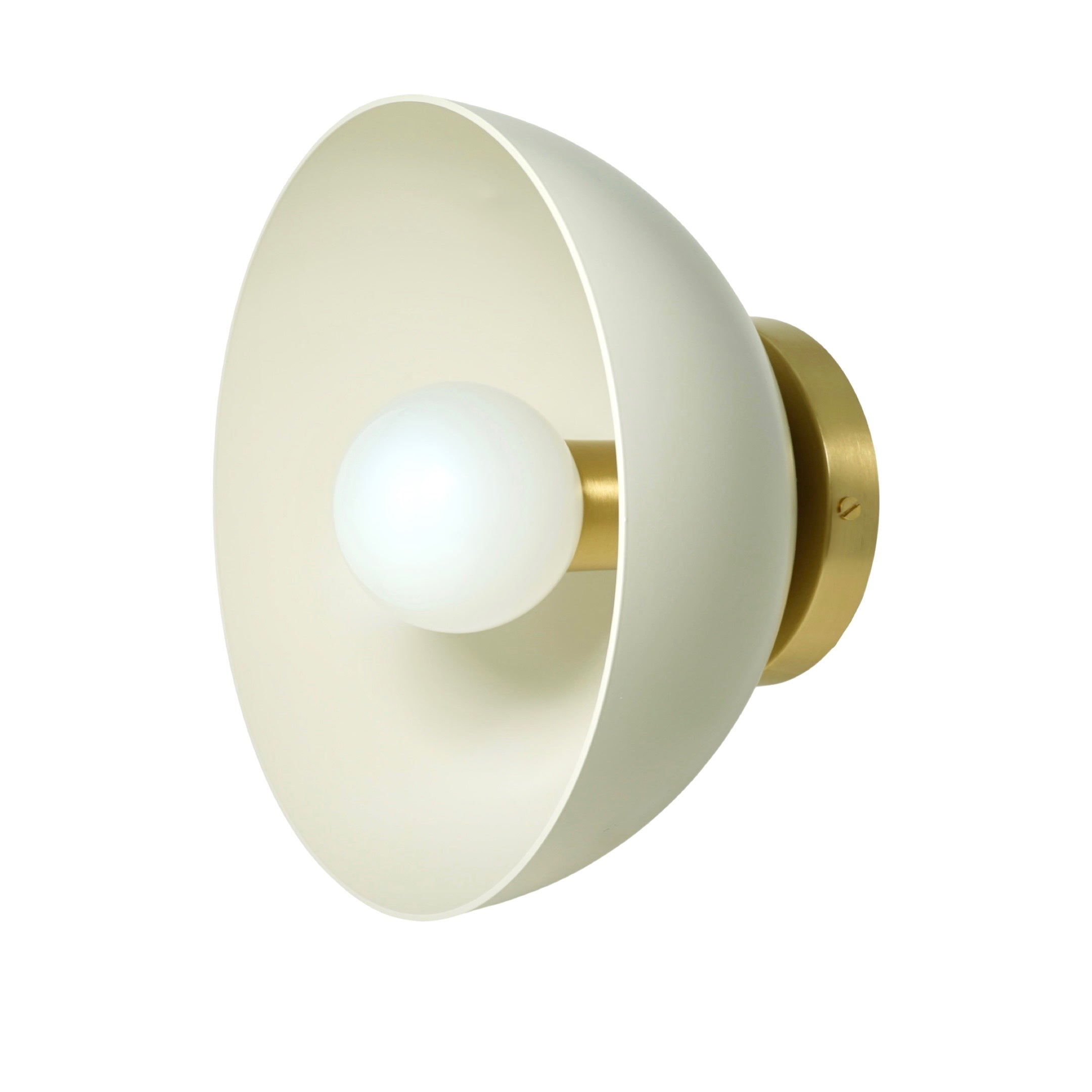 Brass and bone color hemi sconce 10-inch dutton brown lighting