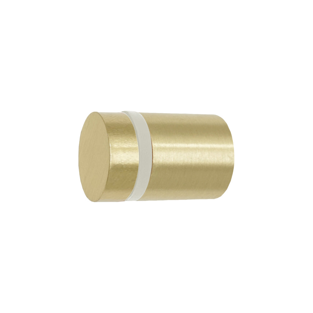 Brass and bone color Highness knob Dutton Brown hardware