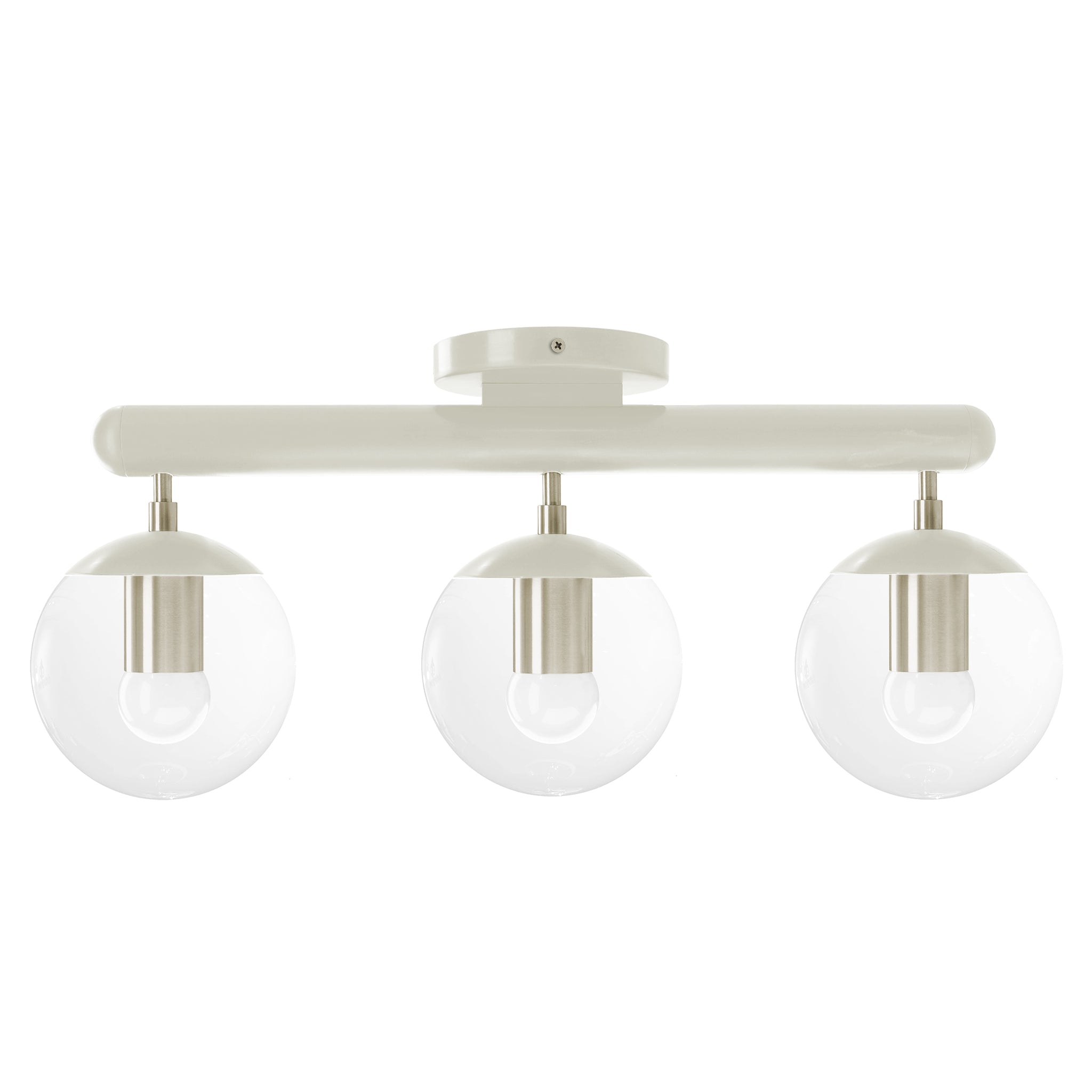 Nickel and bone color Icon 3 flush mount Dutton Brown lighting