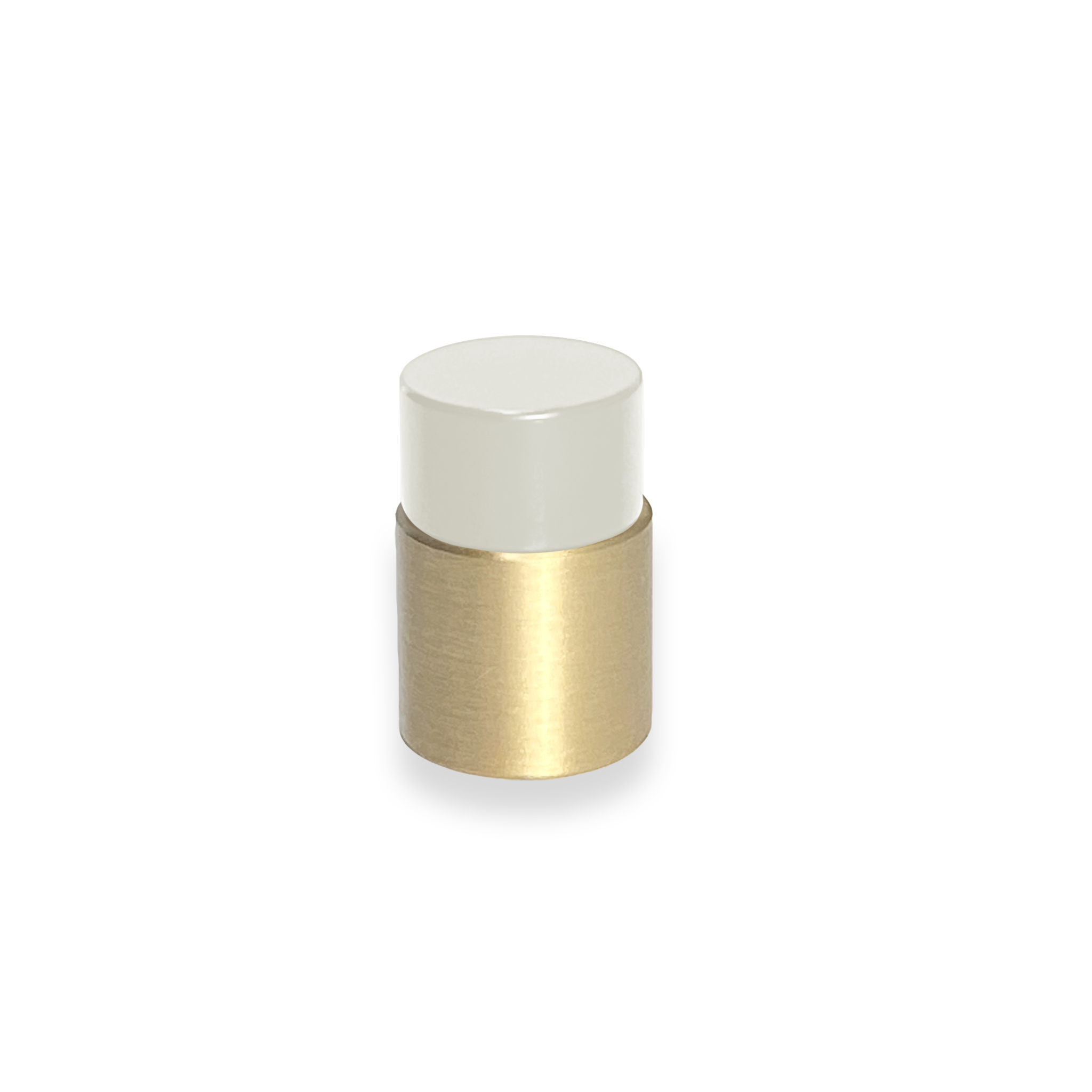 Brass and bone color Nip knob Dutton Brown hardware