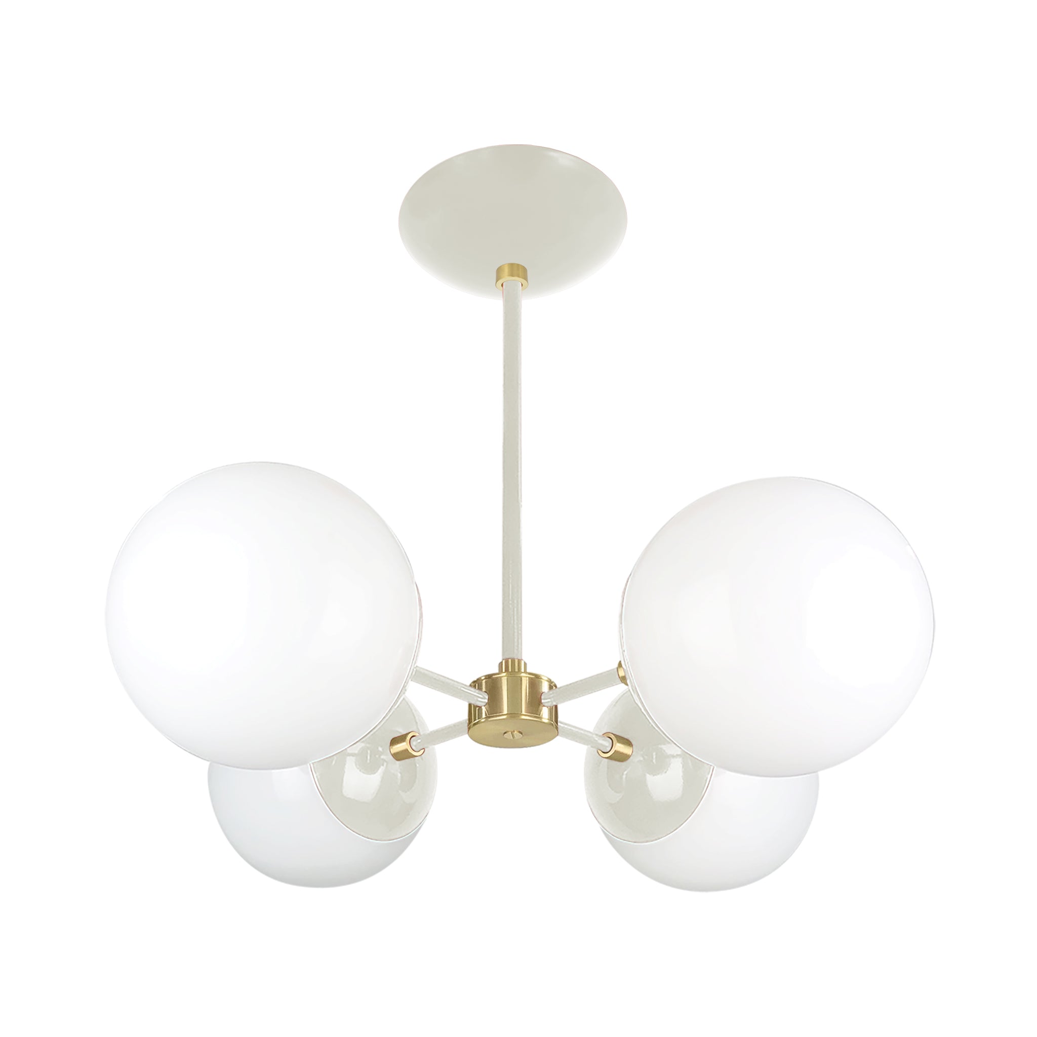 Brass and bone color Orbi chandelier Dutton Brown lighting