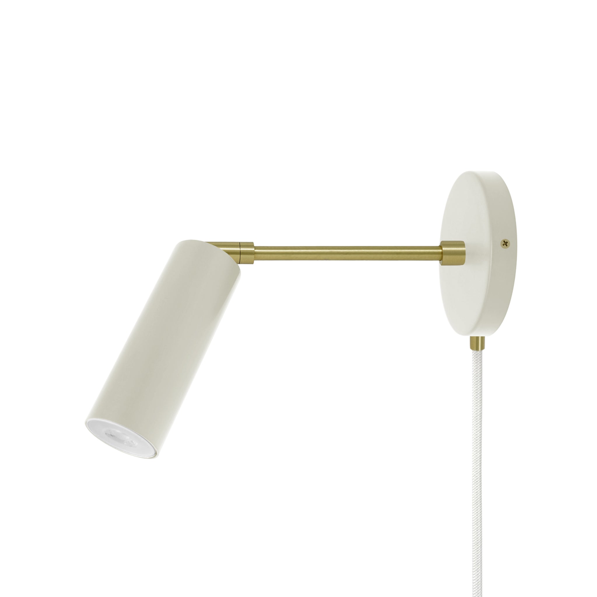 Brass and bone color Reader plug-in sconce 6" arm Dutton Brown lighting