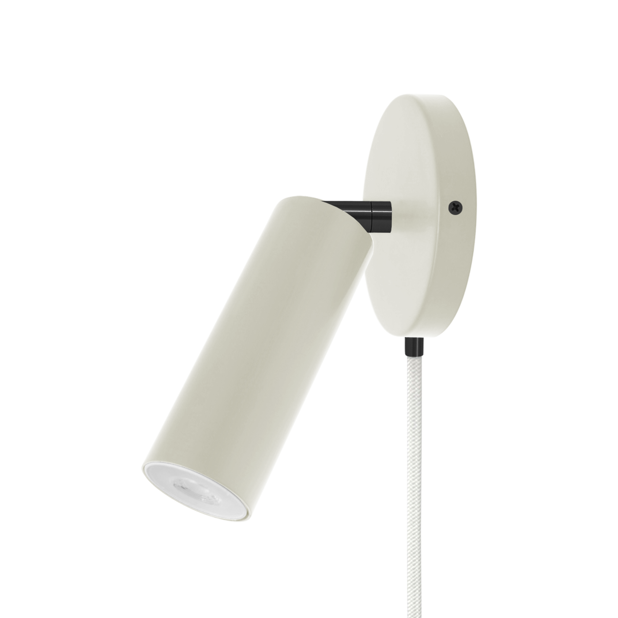 Black and bone color Reader plug-in sconce no arm Dutton Brown lighting