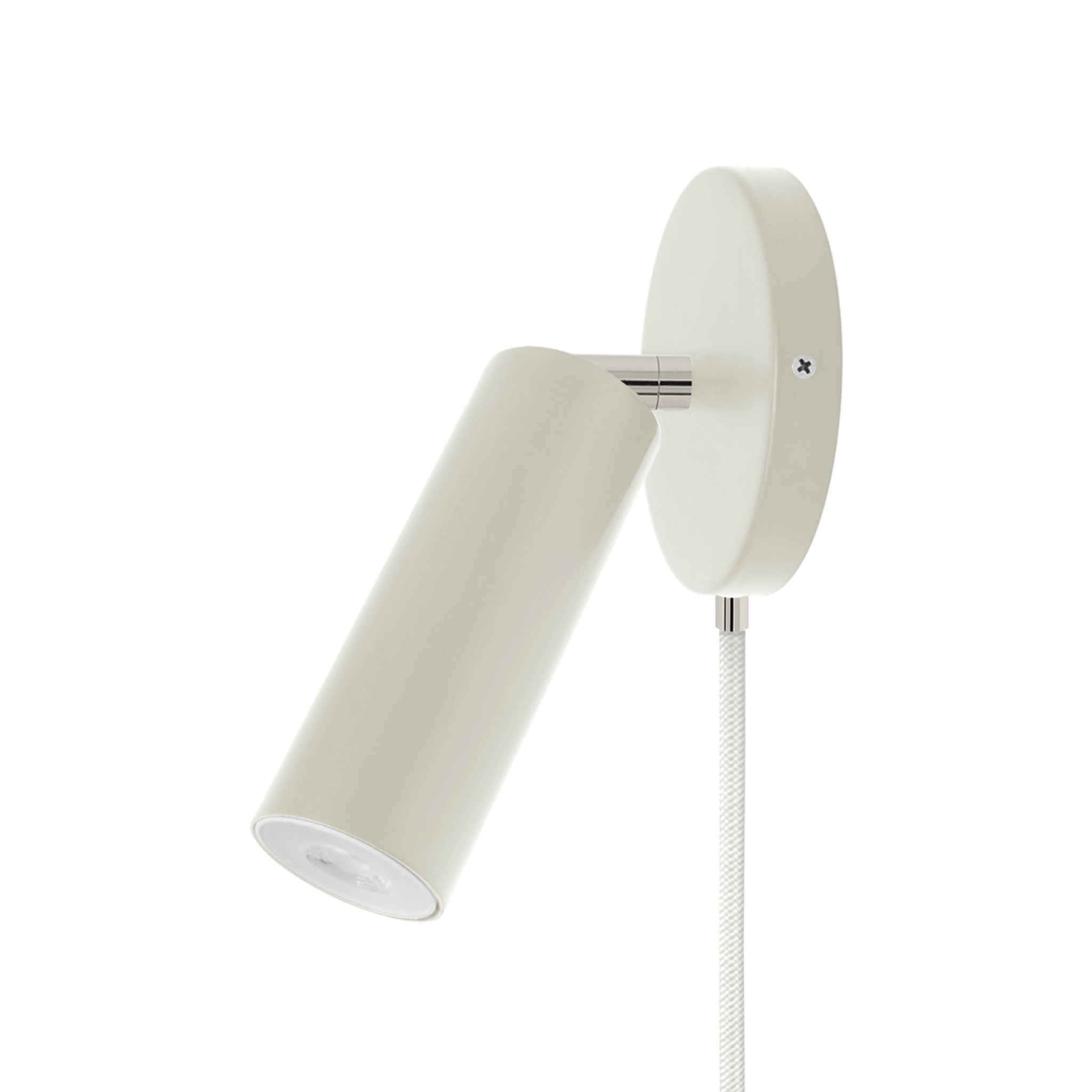 Nickel and bone color Reader plug-in sconce no arm Dutton Brown lighting
