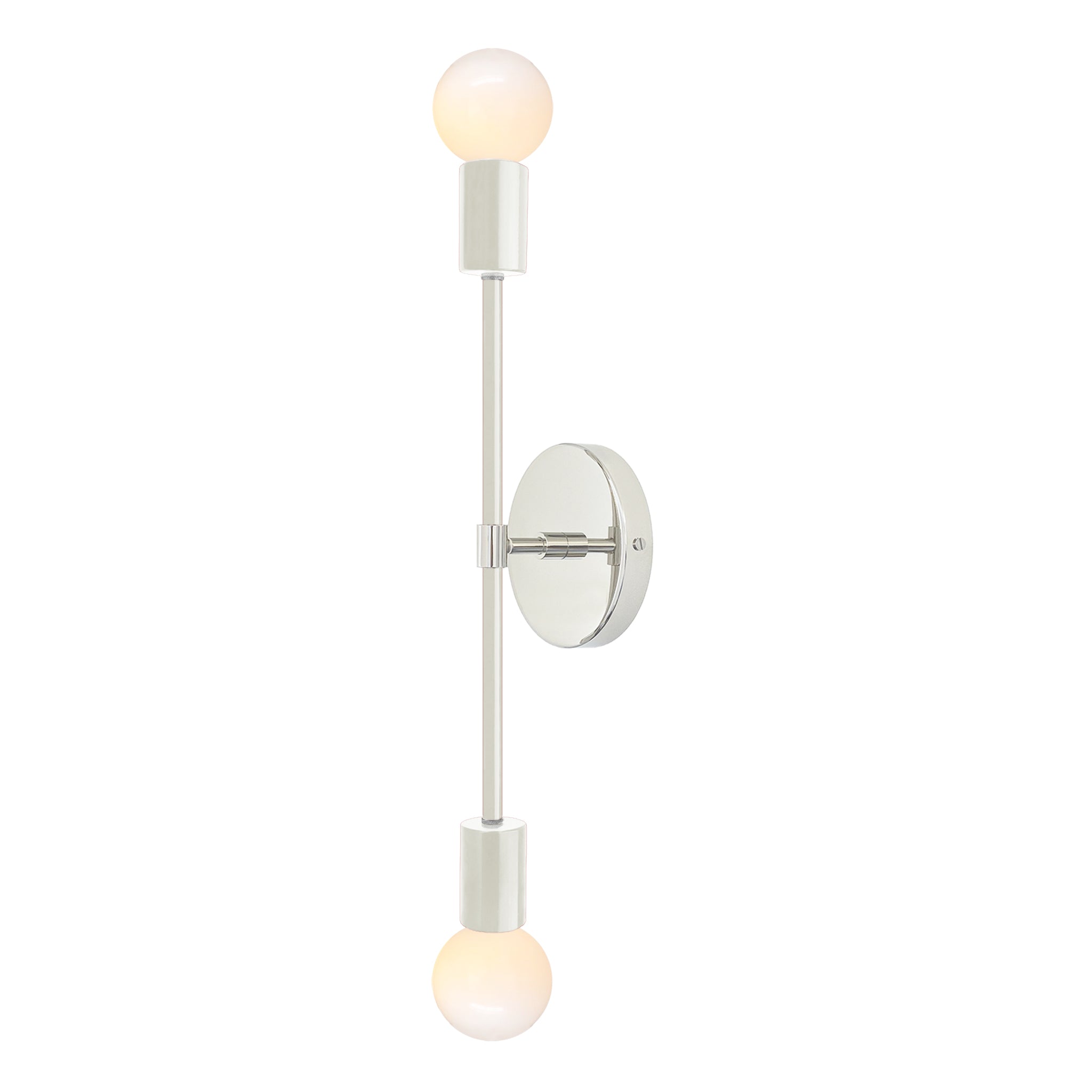 Nickel and bone color Scepter sconce 18" Dutton Brown lighting