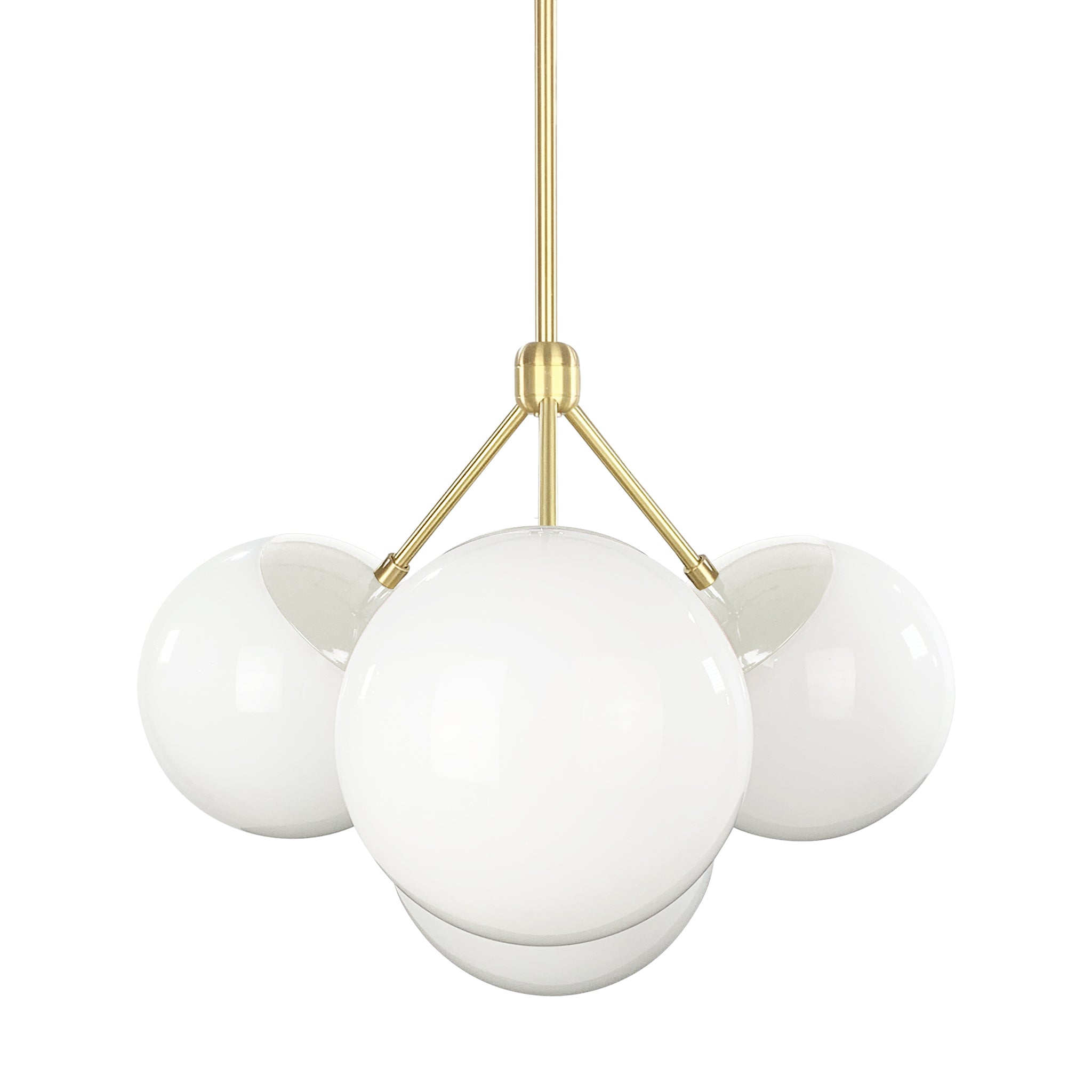 Brass and bone color Tetra chandelier Dutton Brown lighting