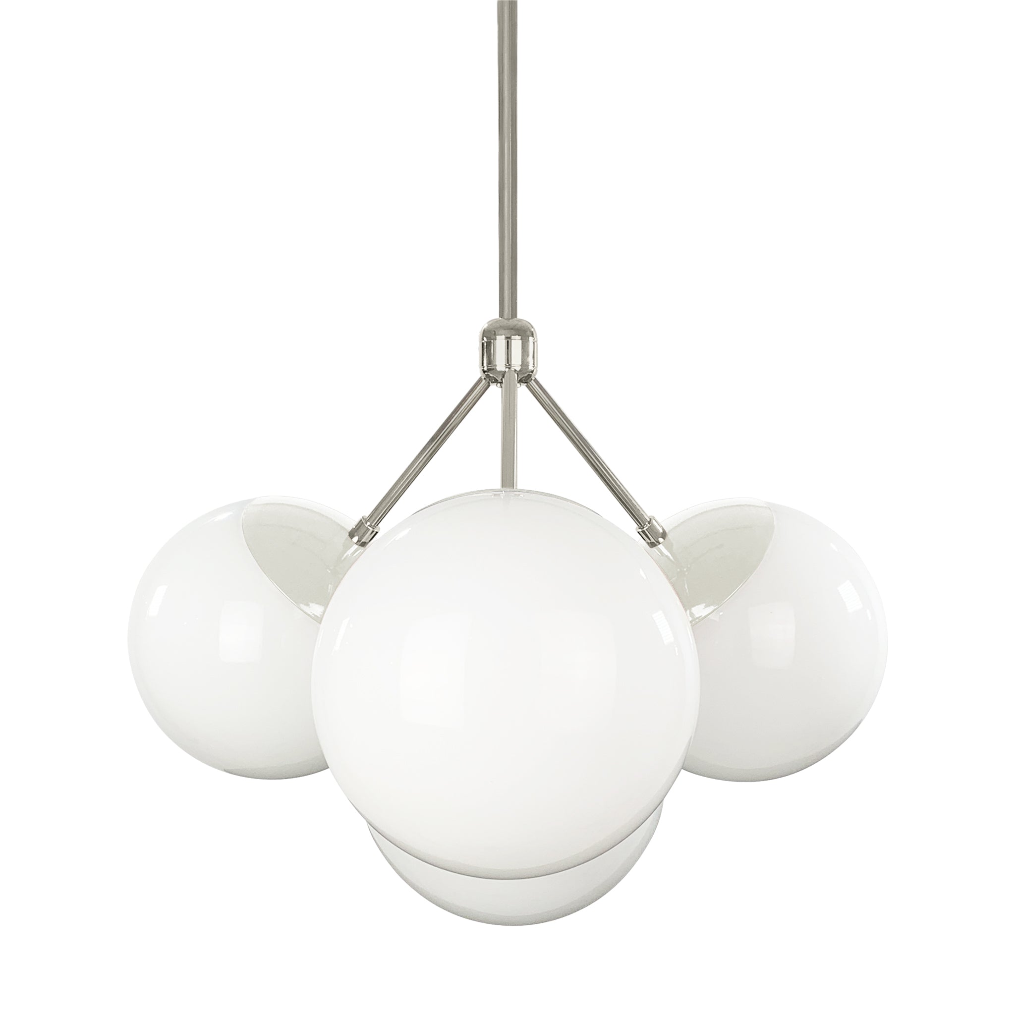 Nickel and bone color Tetra chandelier Dutton Brown lighting