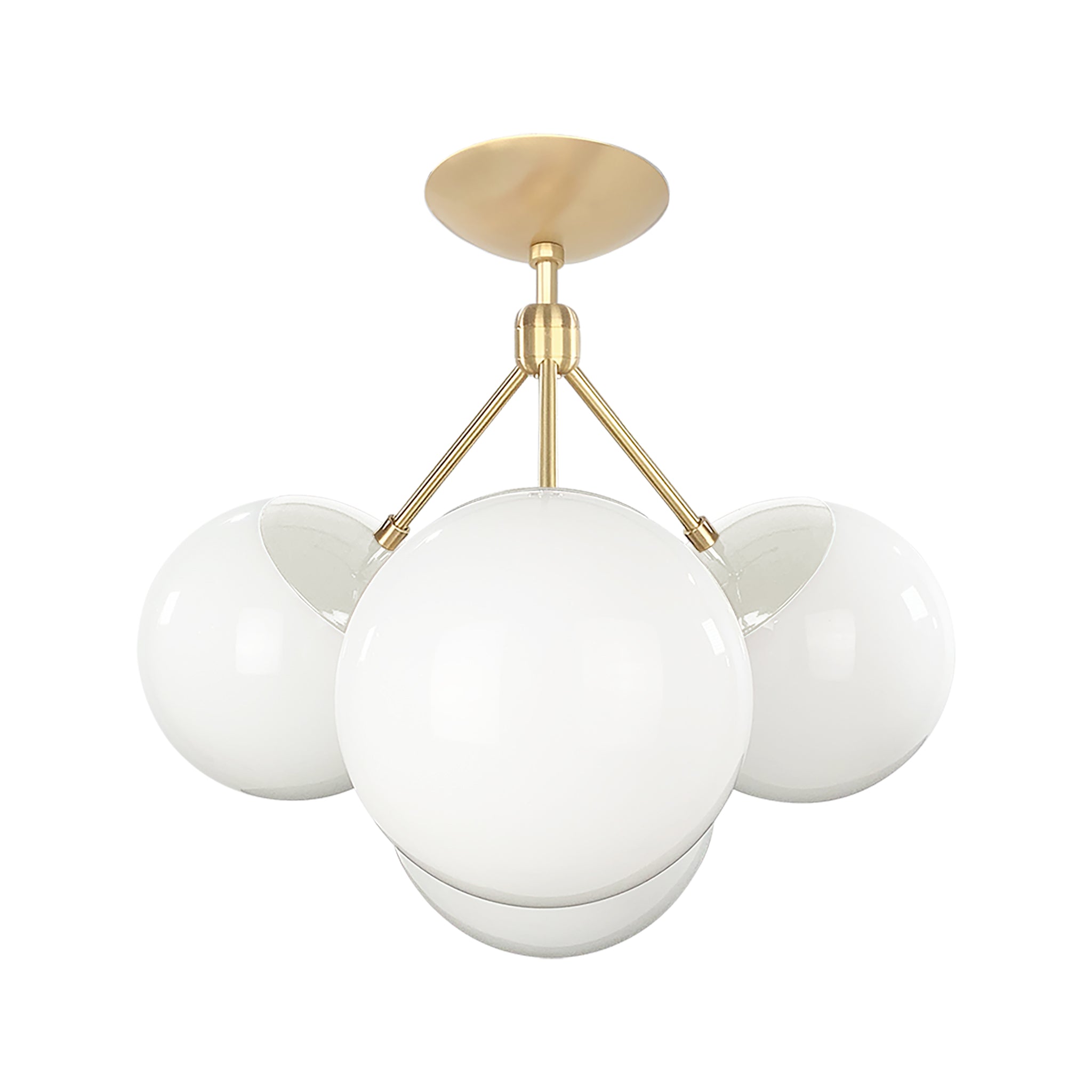 Brass and bone color Tetra flush mount Dutton Brown lighting