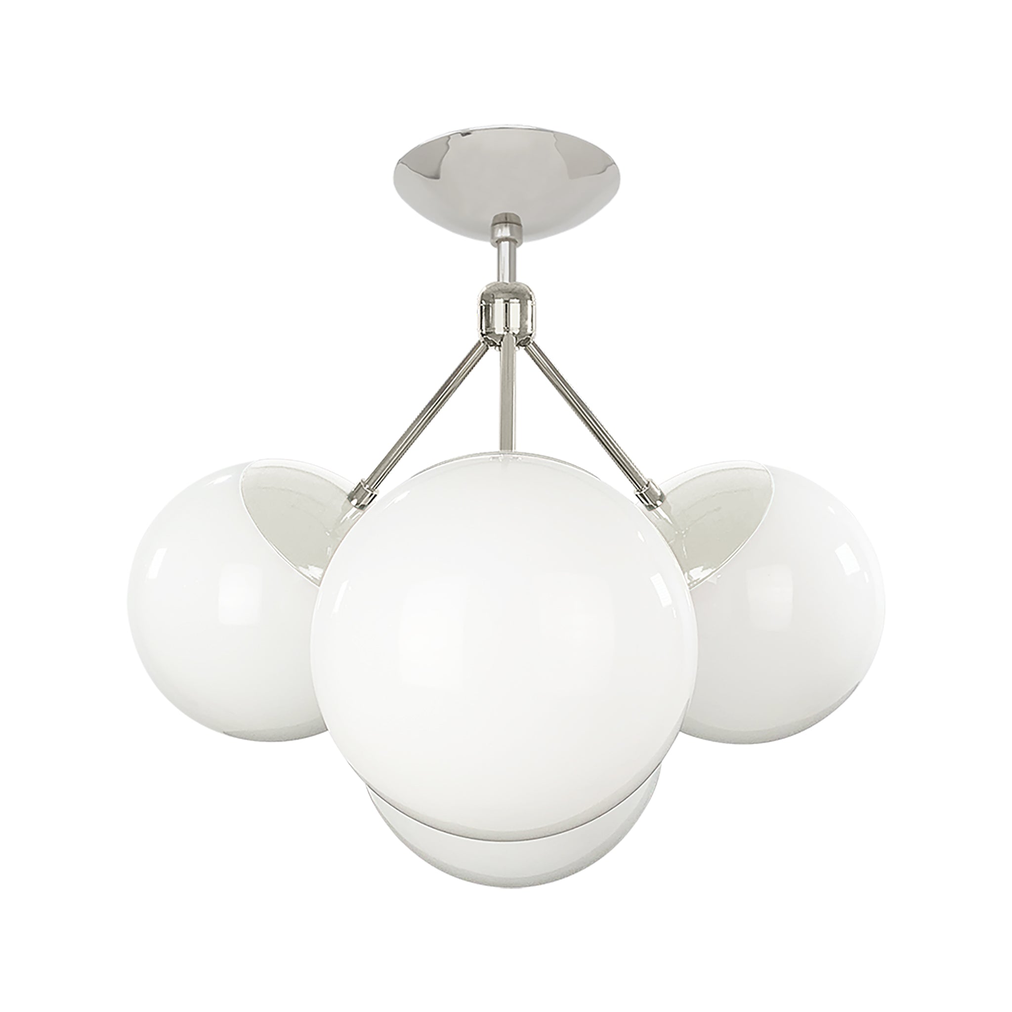 Nickel and bone color Tetra flush mount Dutton Brown lighting
