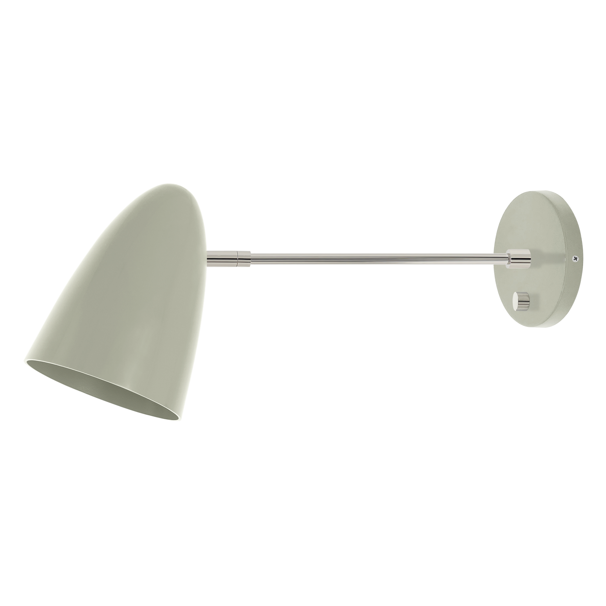 Nickel and spa color Boom sconce 10" arm Dutton Brown lighting
