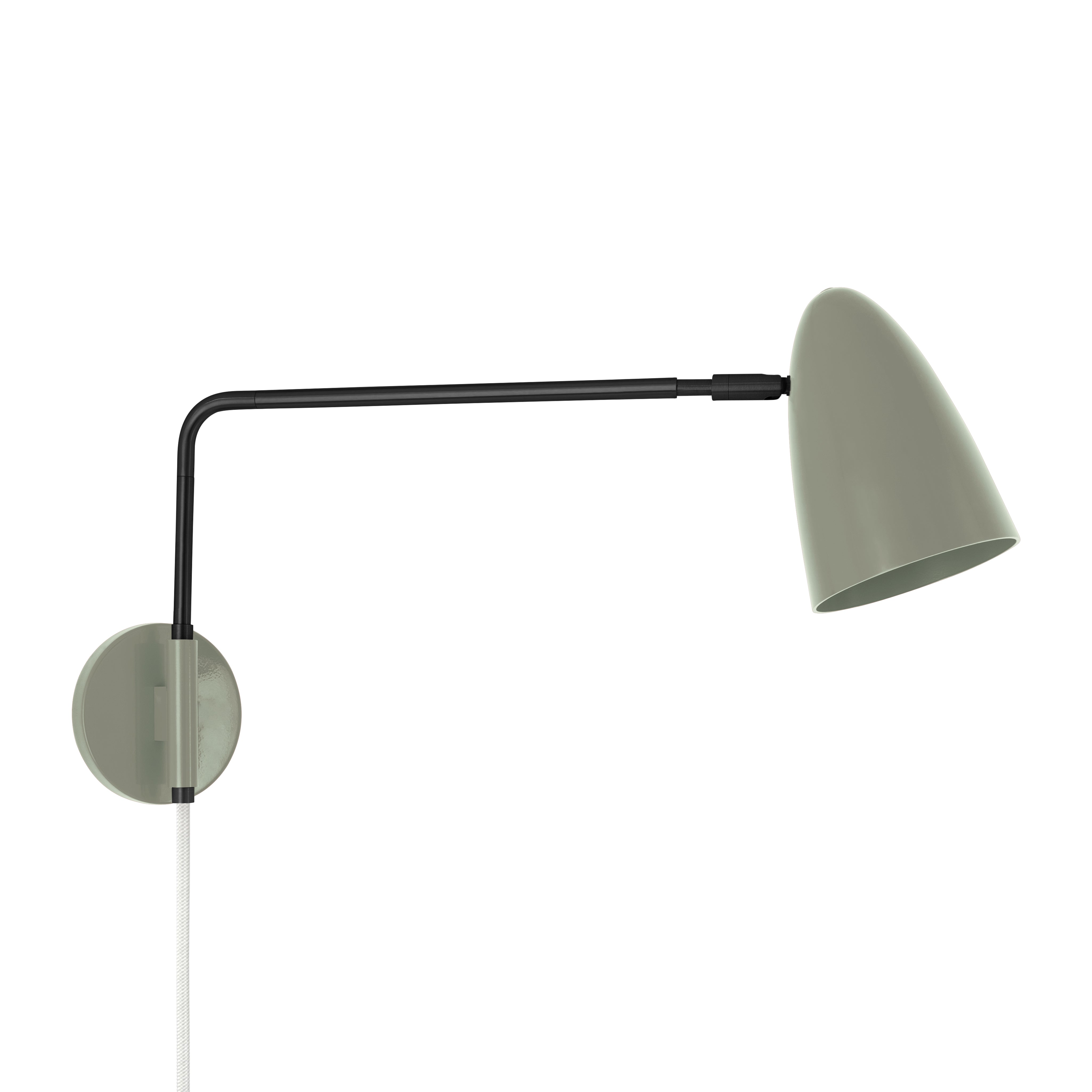 Black and spa color Boom Swing Arm plug-in sconce Dutton Brown lighting