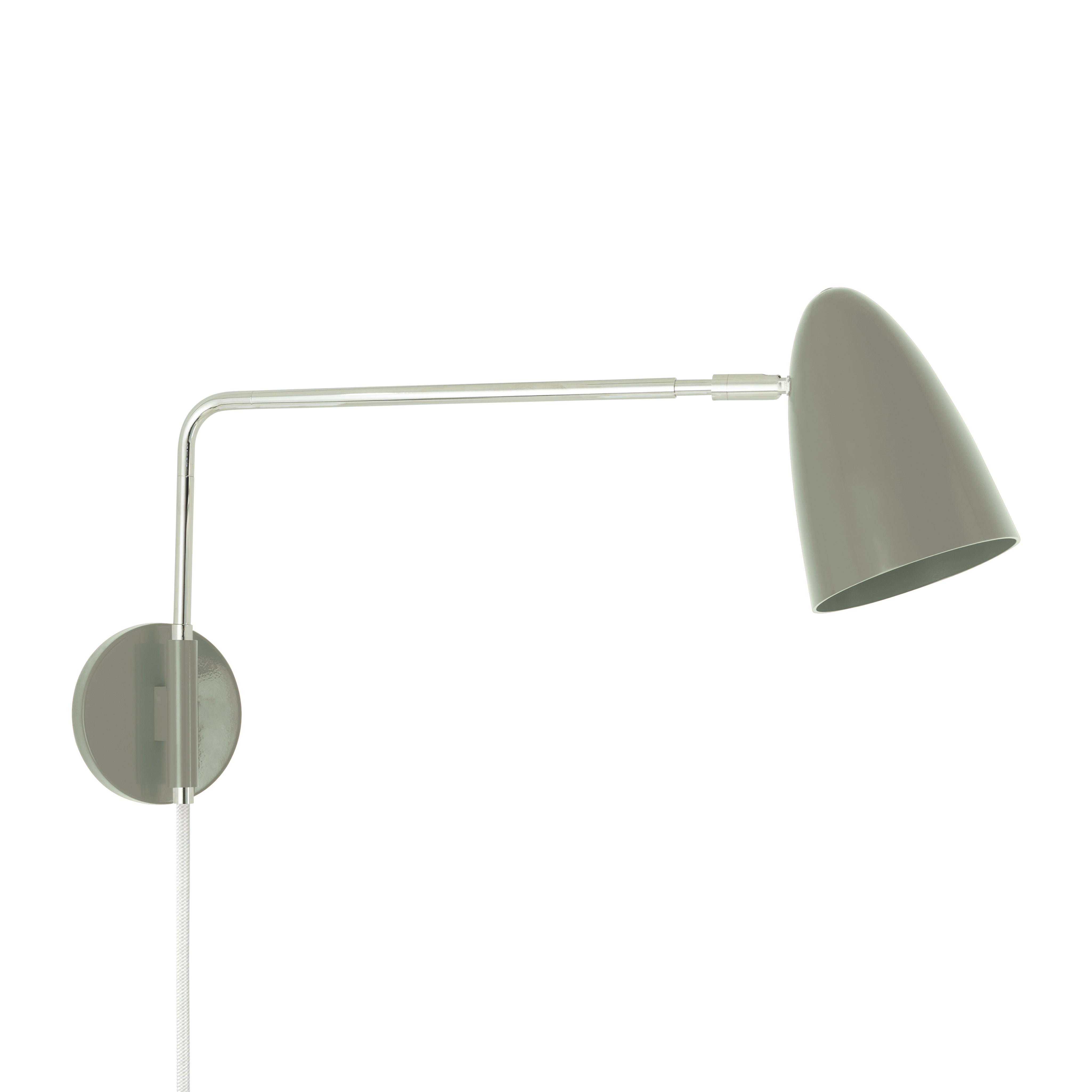 Nickel and spa color Boom Swing Arm plug-in sconce Dutton Brown lighting