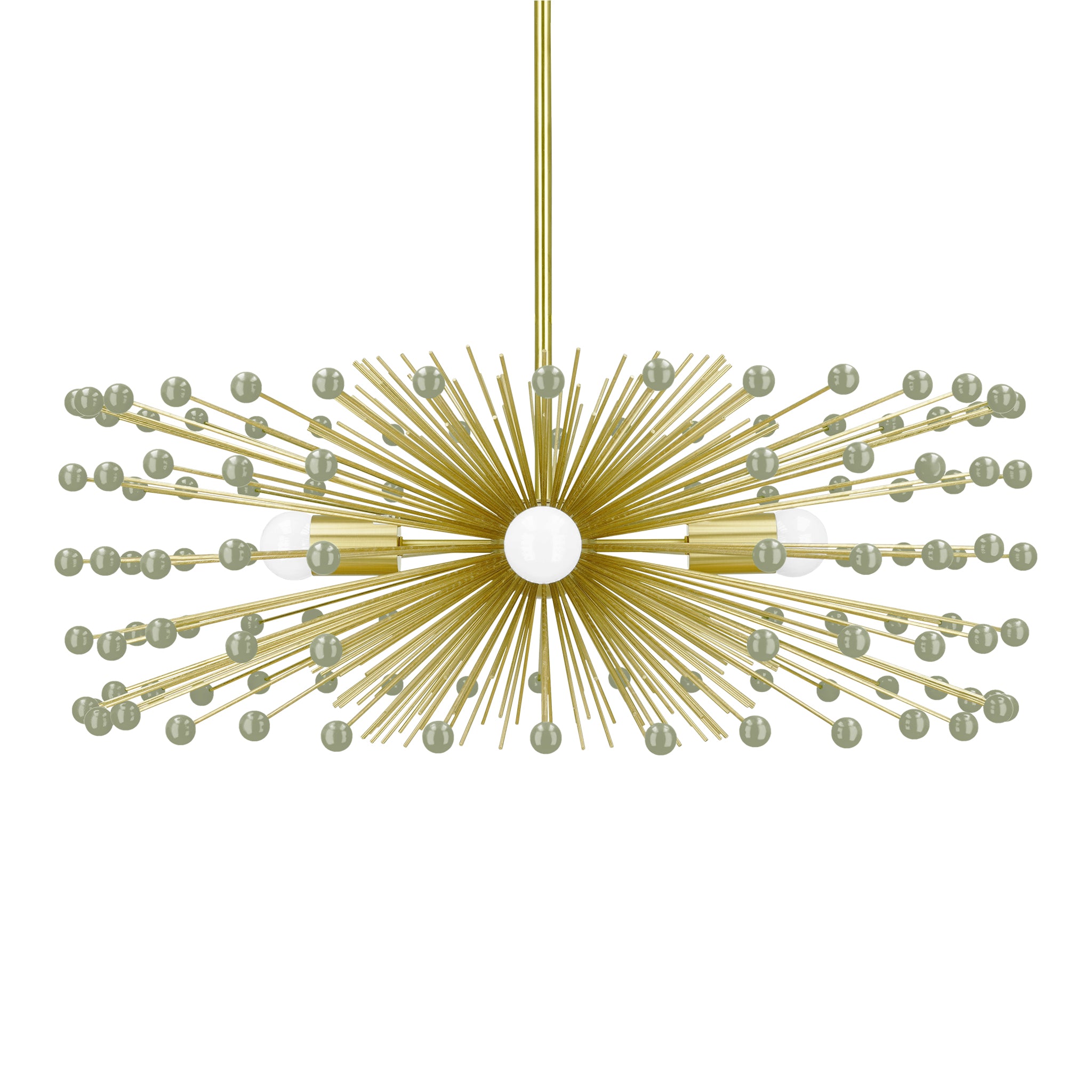 Brass and spa color Beaded Urchin chandelier 27" Dutton Brown lightingBrass and chalk color Beaded Urchin chandelier 27" Dutton Brown lighting