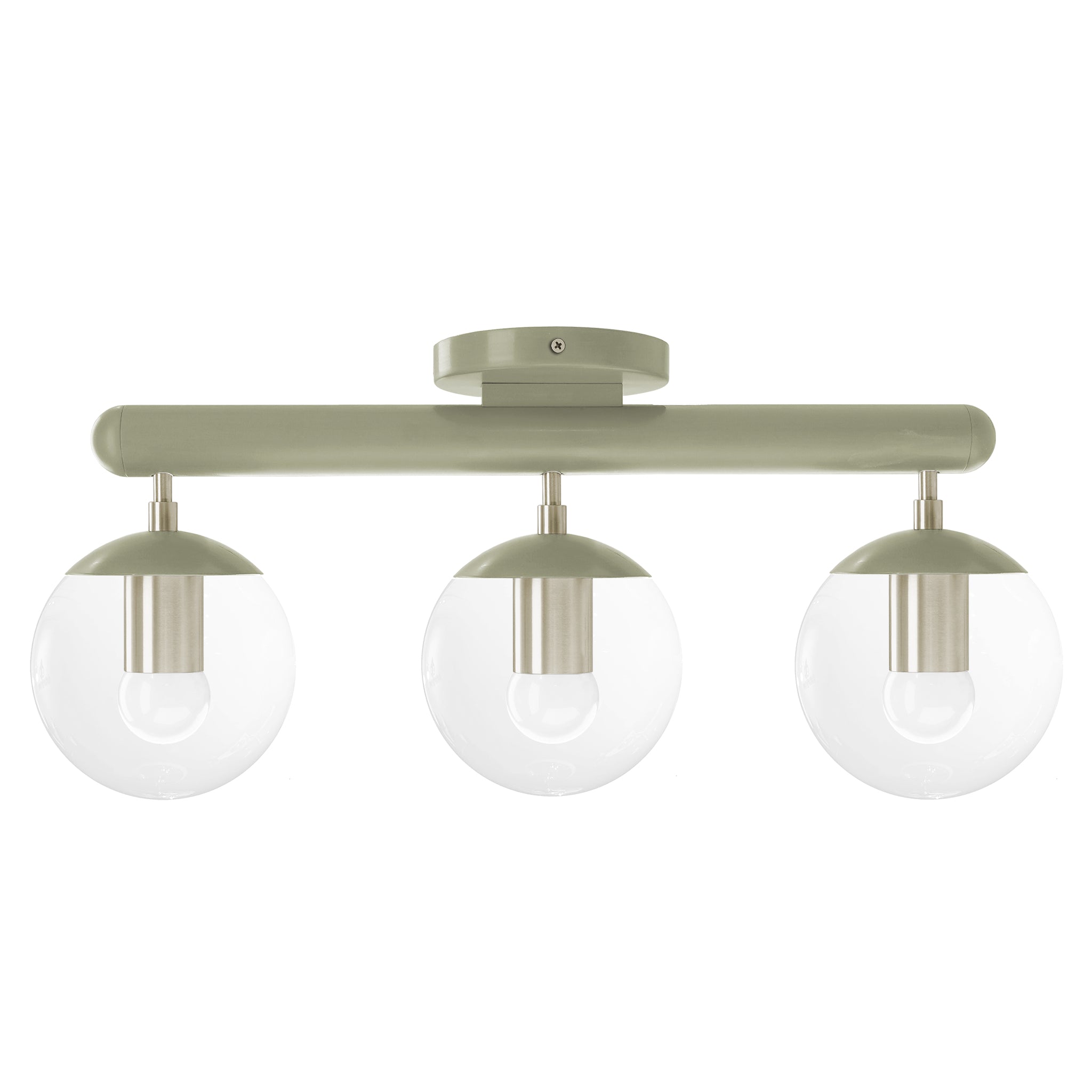 Nickel and spa color Icon 3 flush mount Dutton Brown lighting