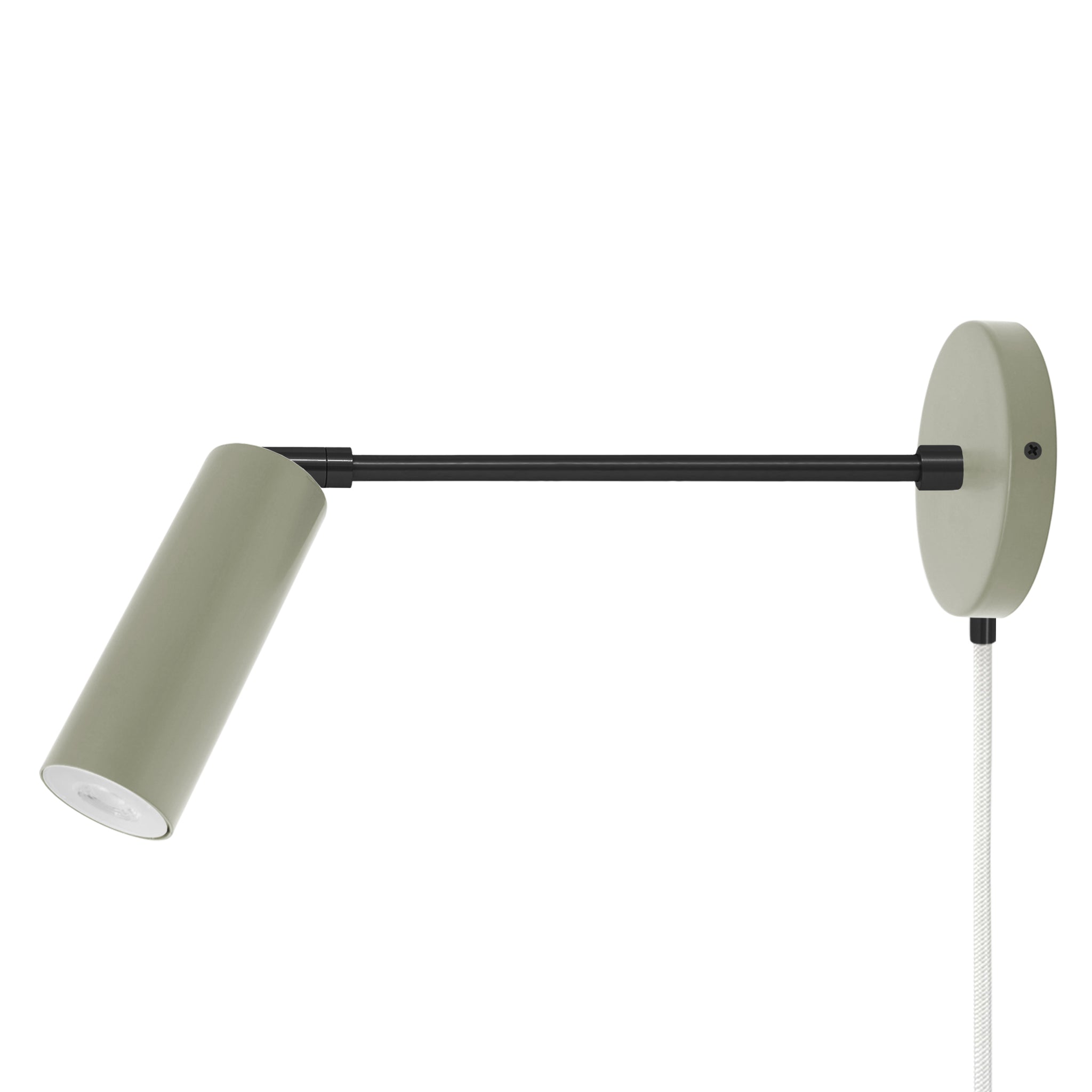 Black and spa color Reader plug-in sconce 10" arm Dutton Brown lighting