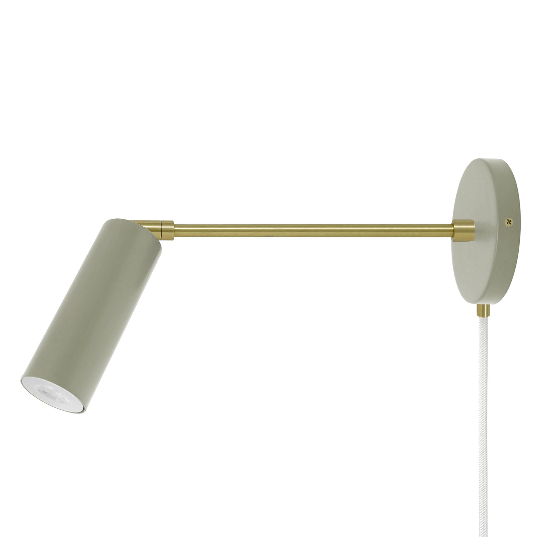 Brass and spa color Reader plug-in sconce 10" arm Dutton Brown lighting