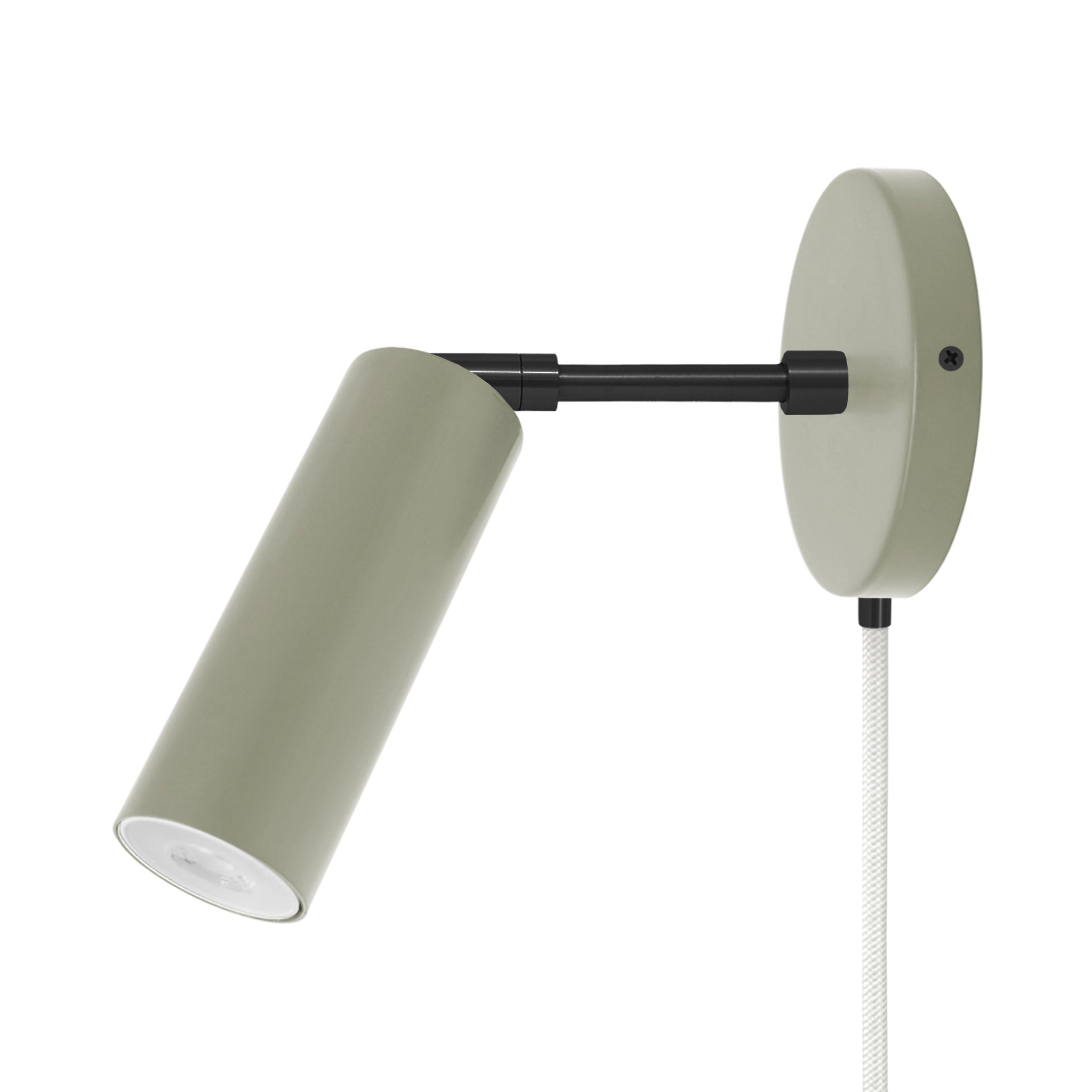 Black and spa color Reader plug-in sconce 3" arm Dutton Brown lighting