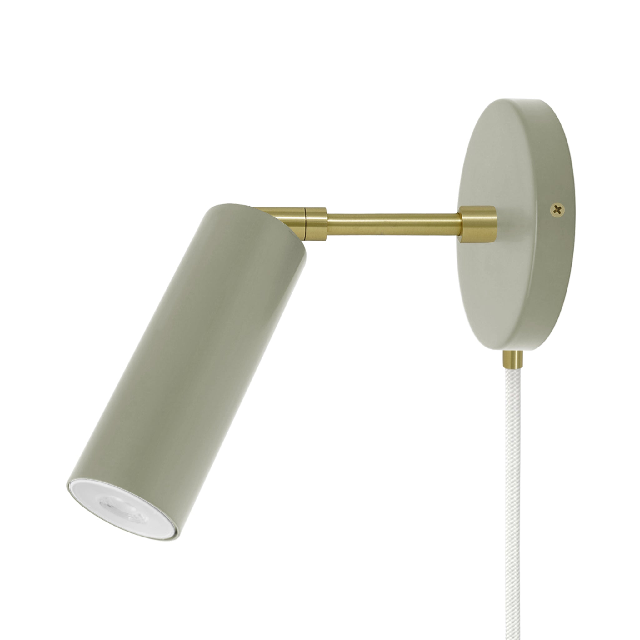 Brass and spa color Reader plug-in sconce 3" arm Dutton Brown lighting