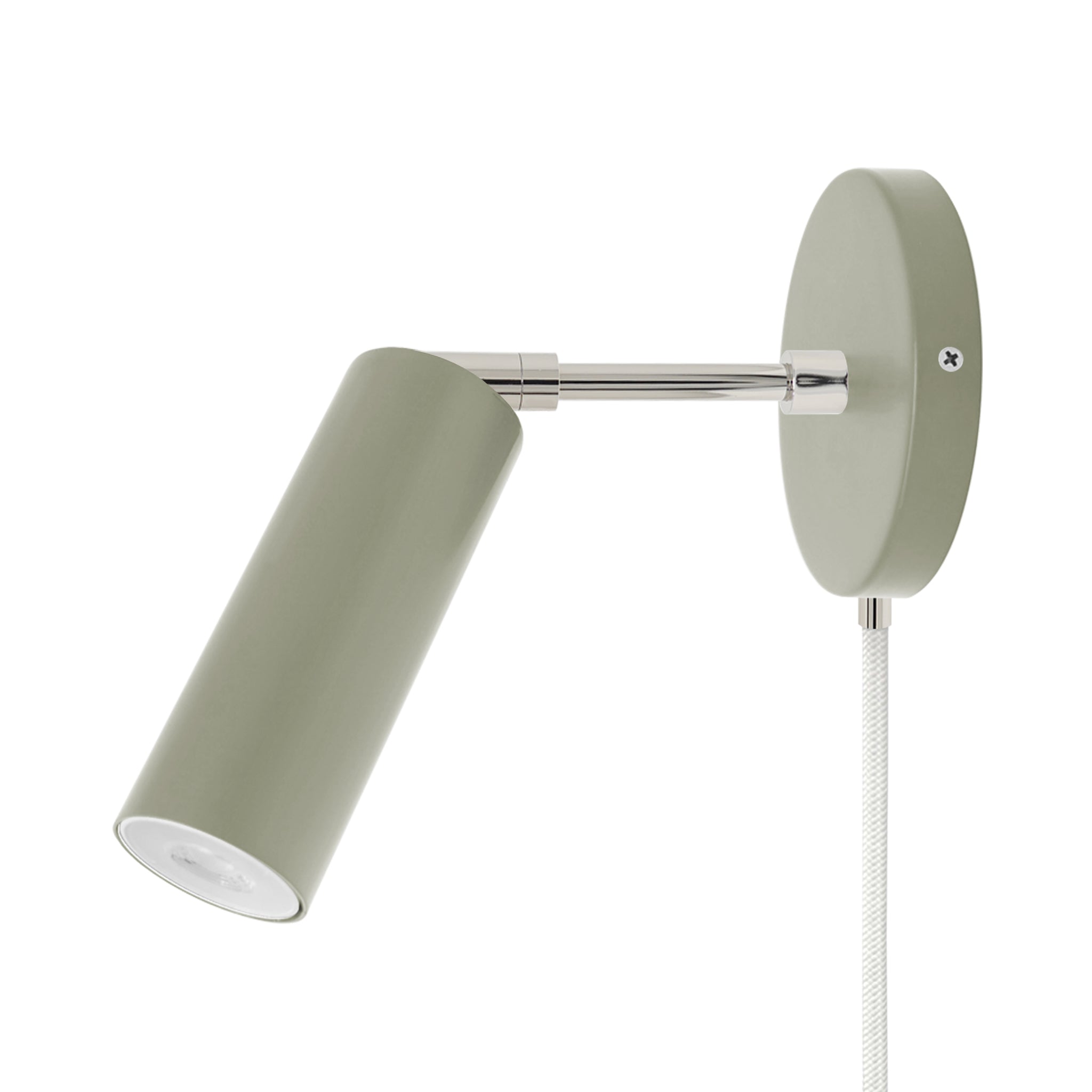 Nickel and spa color Reader plug-in sconce 3" arm Dutton Brown lighting