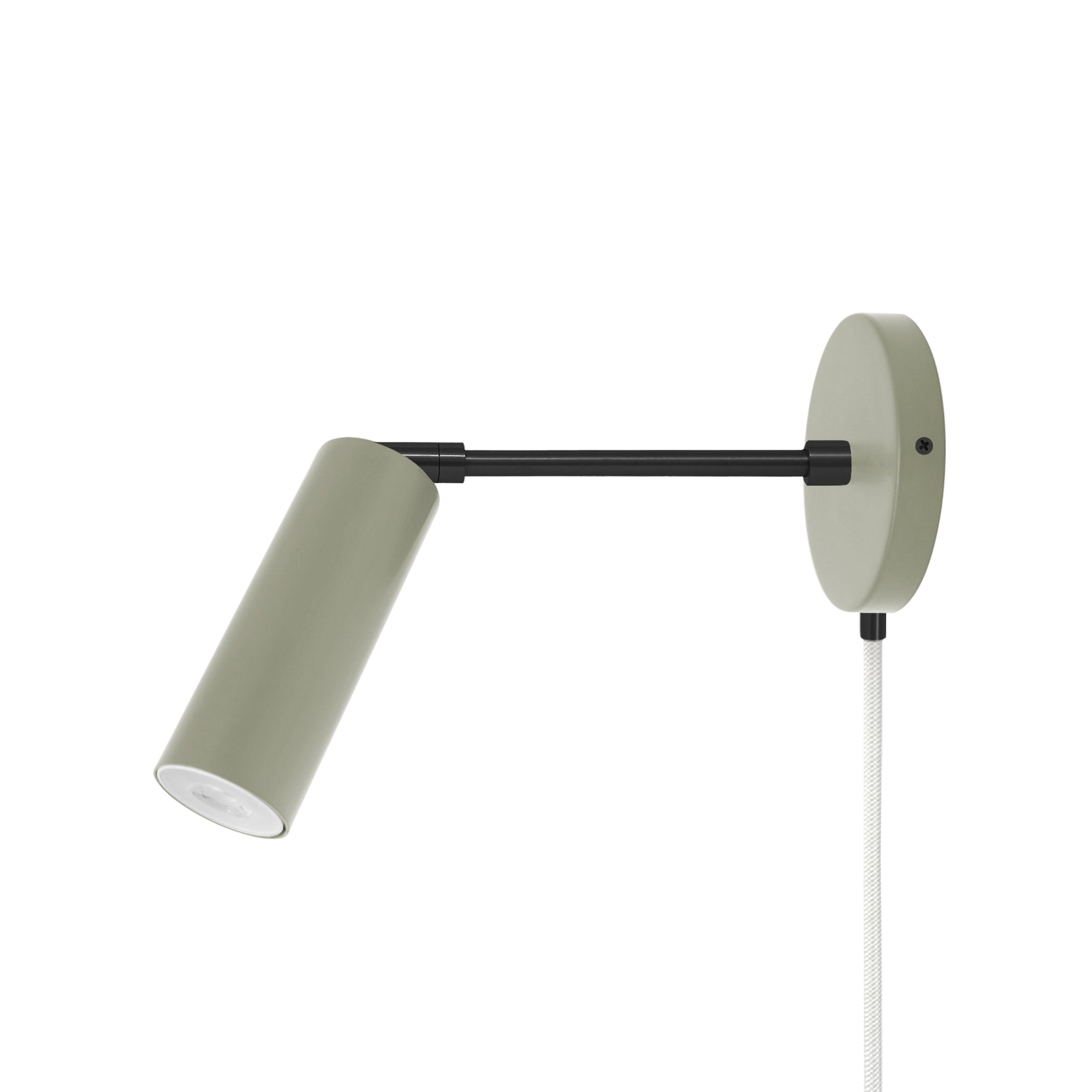 Black and spa color Reader plug-in sconce 6" arm Dutton Brown lighting