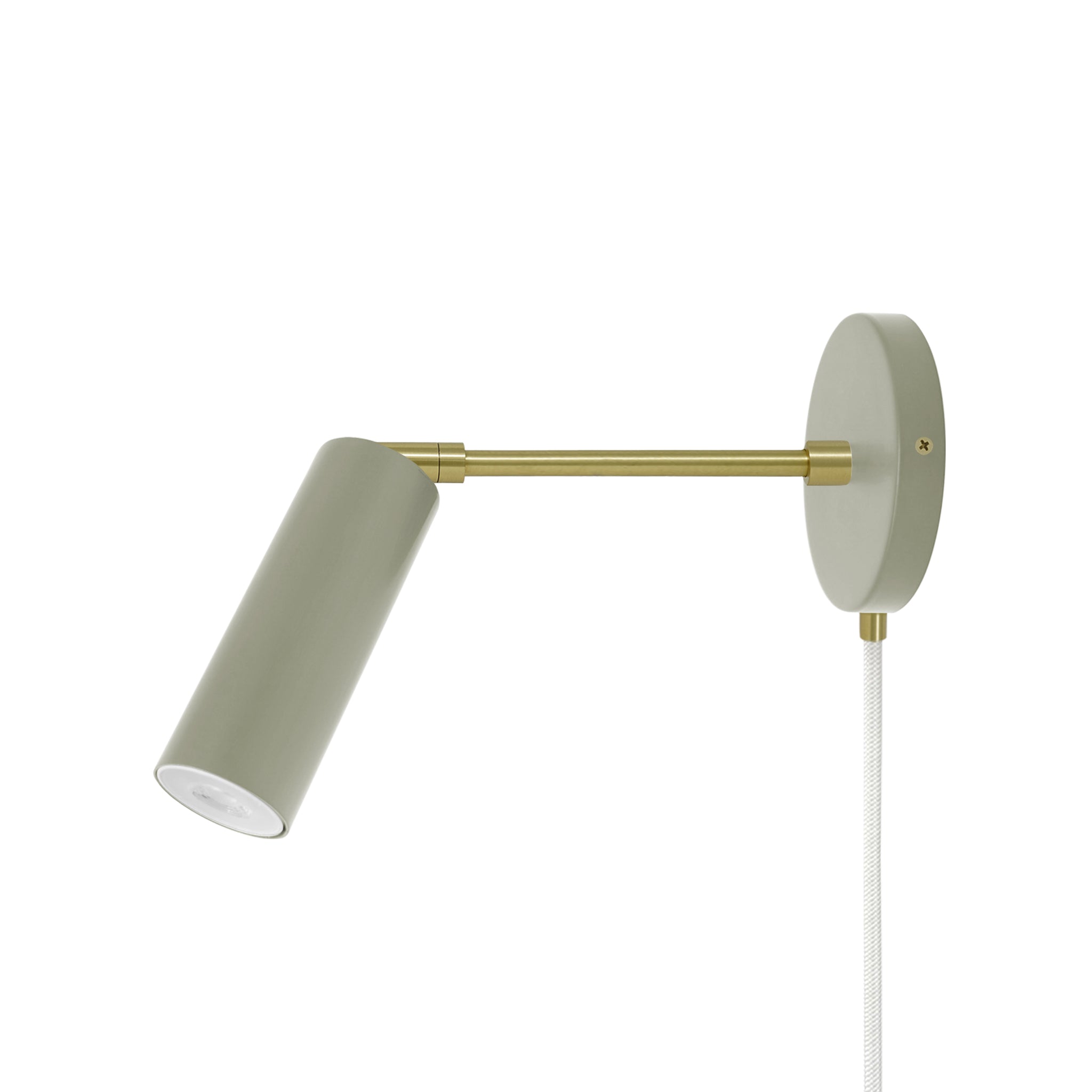 Brass and spa color Reader plug-in sconce 6" arm Dutton Brown lighting
