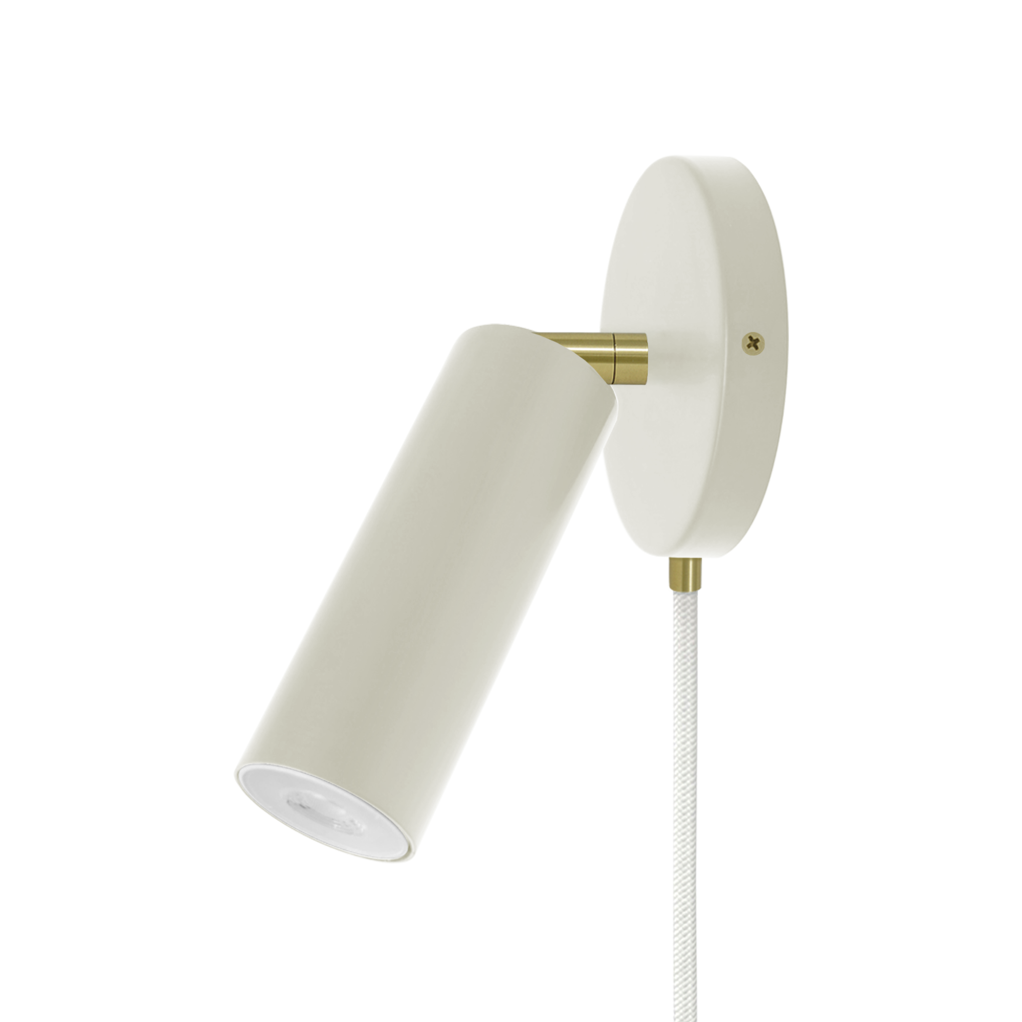 Brass and bone color Reader plug-in sconce no arm Dutton Brown lighting