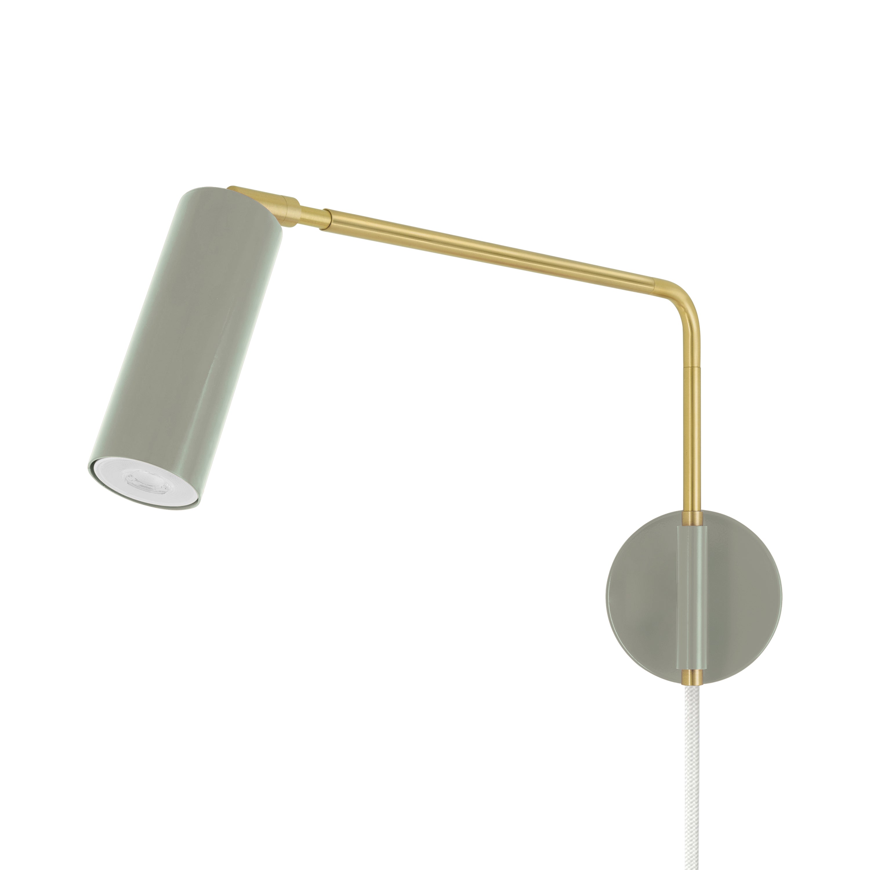 Brass and spa color Reader Swing Arm plug-in sconce Dutton Brown lighting