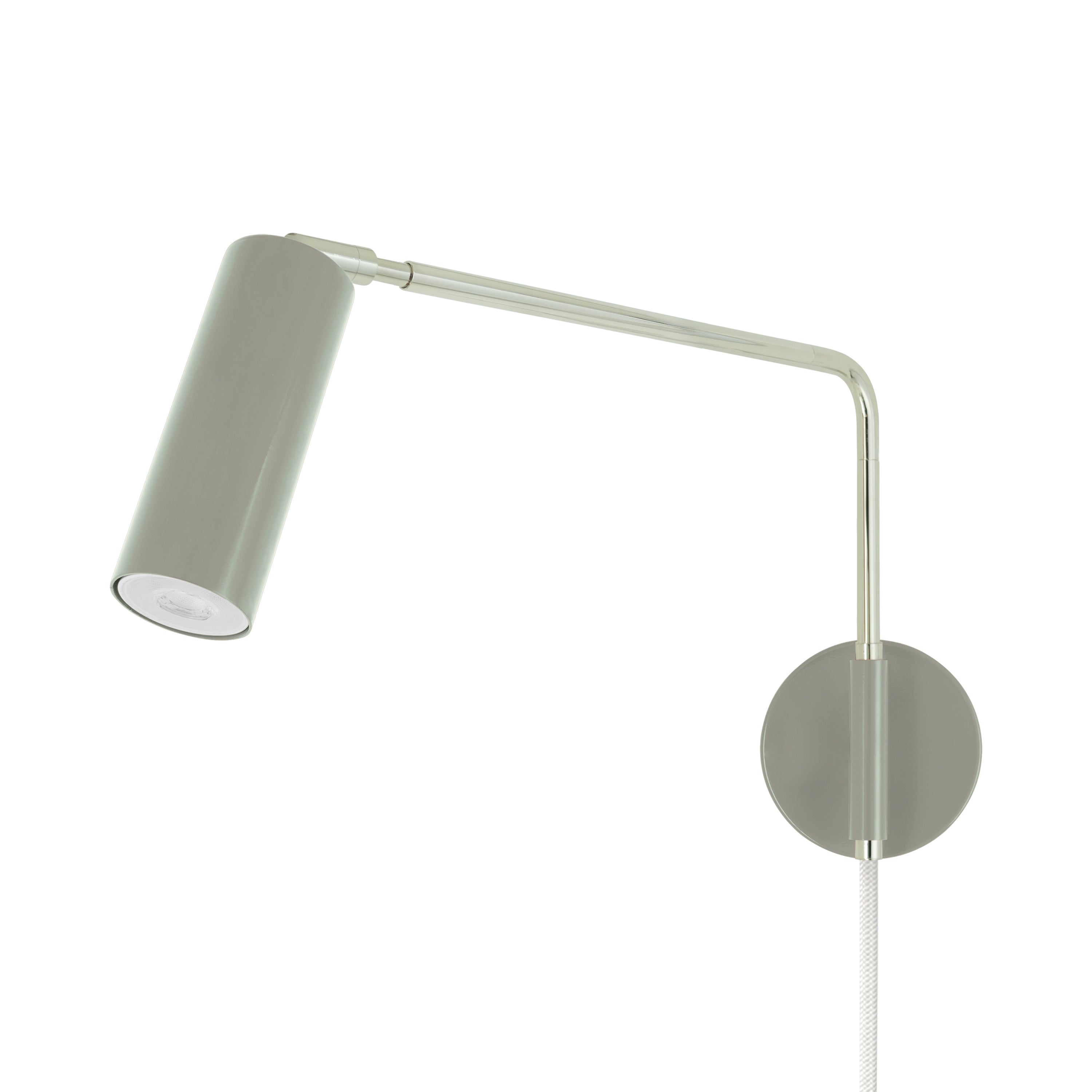 Nickel and spa color Reader Swing Arm plug-in sconce Dutton Brown lighting