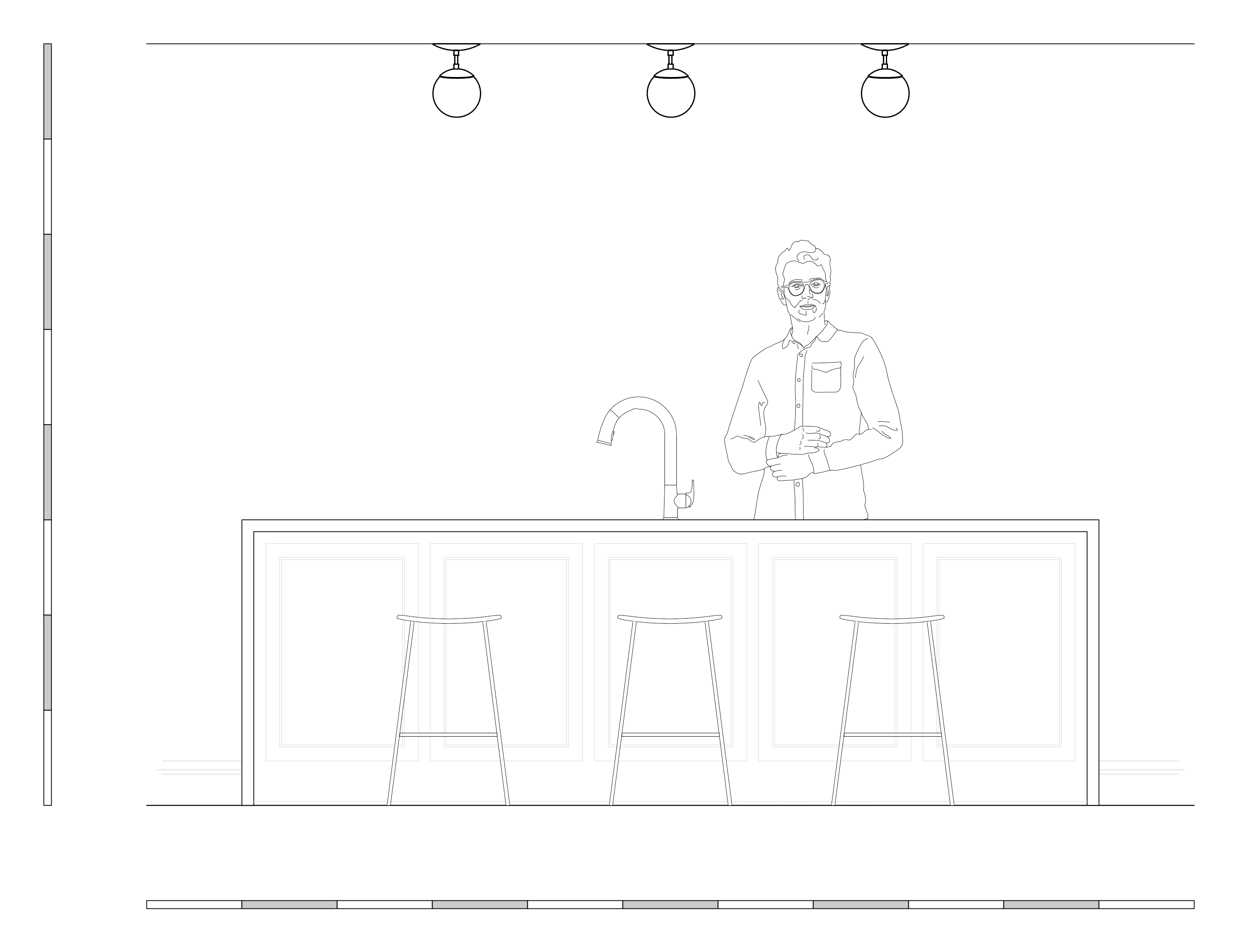 Elevation drawing Cap flush mount 6" Dutton Brown lighting