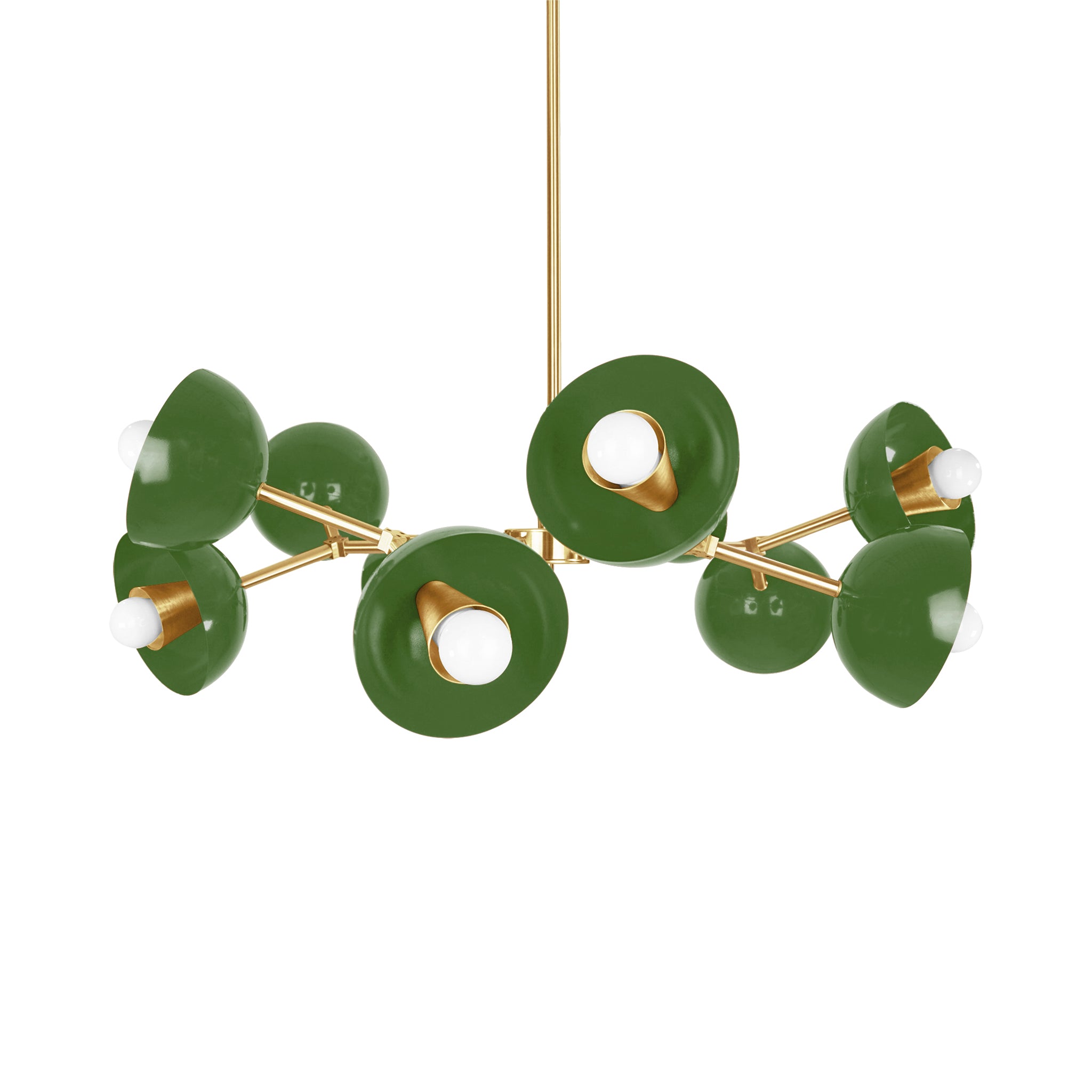 Brass and python green color Alegria chandelier 30" Dutton Brown lighting