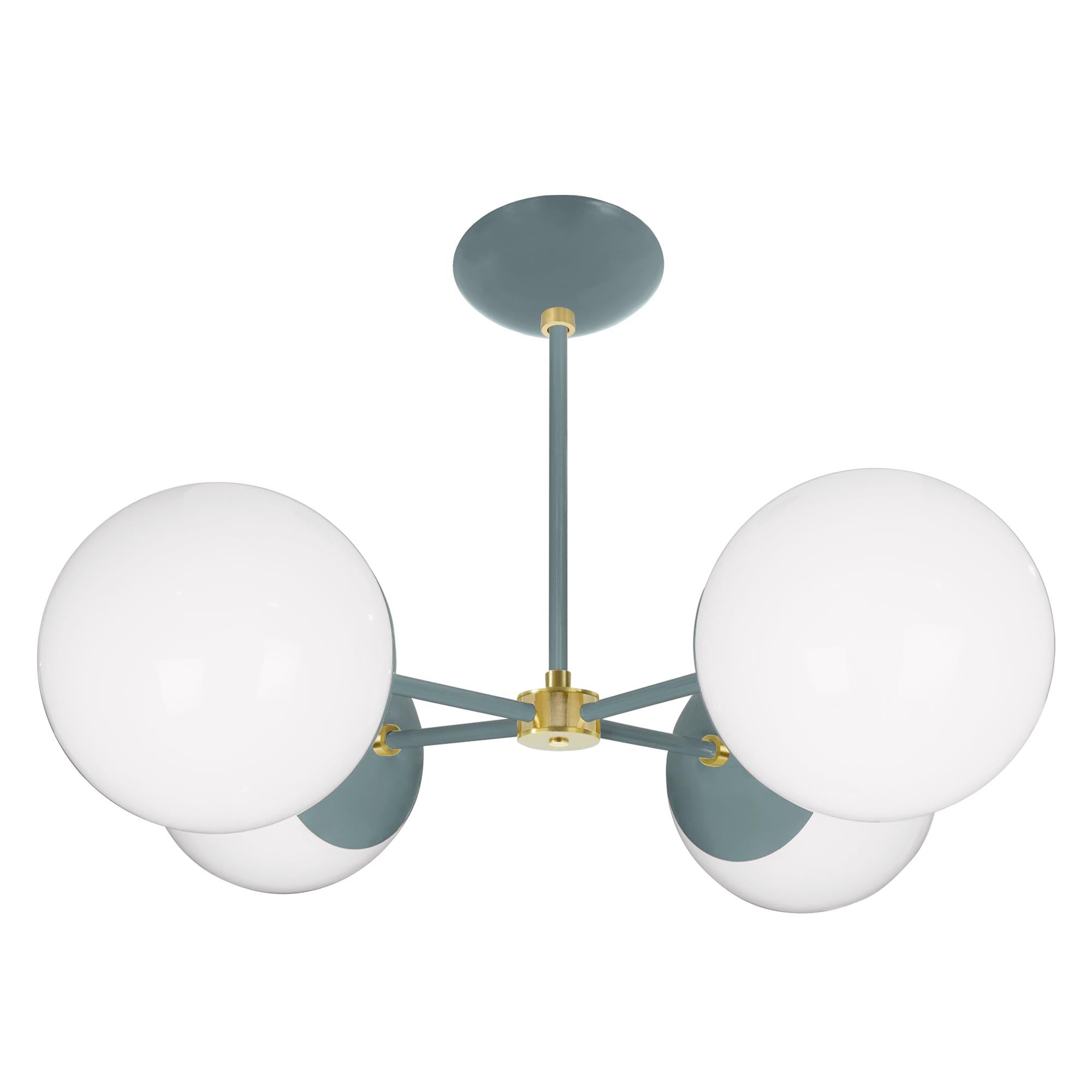 Brass and lagoon color Big Orbi chandelier Dutton Brown lighting