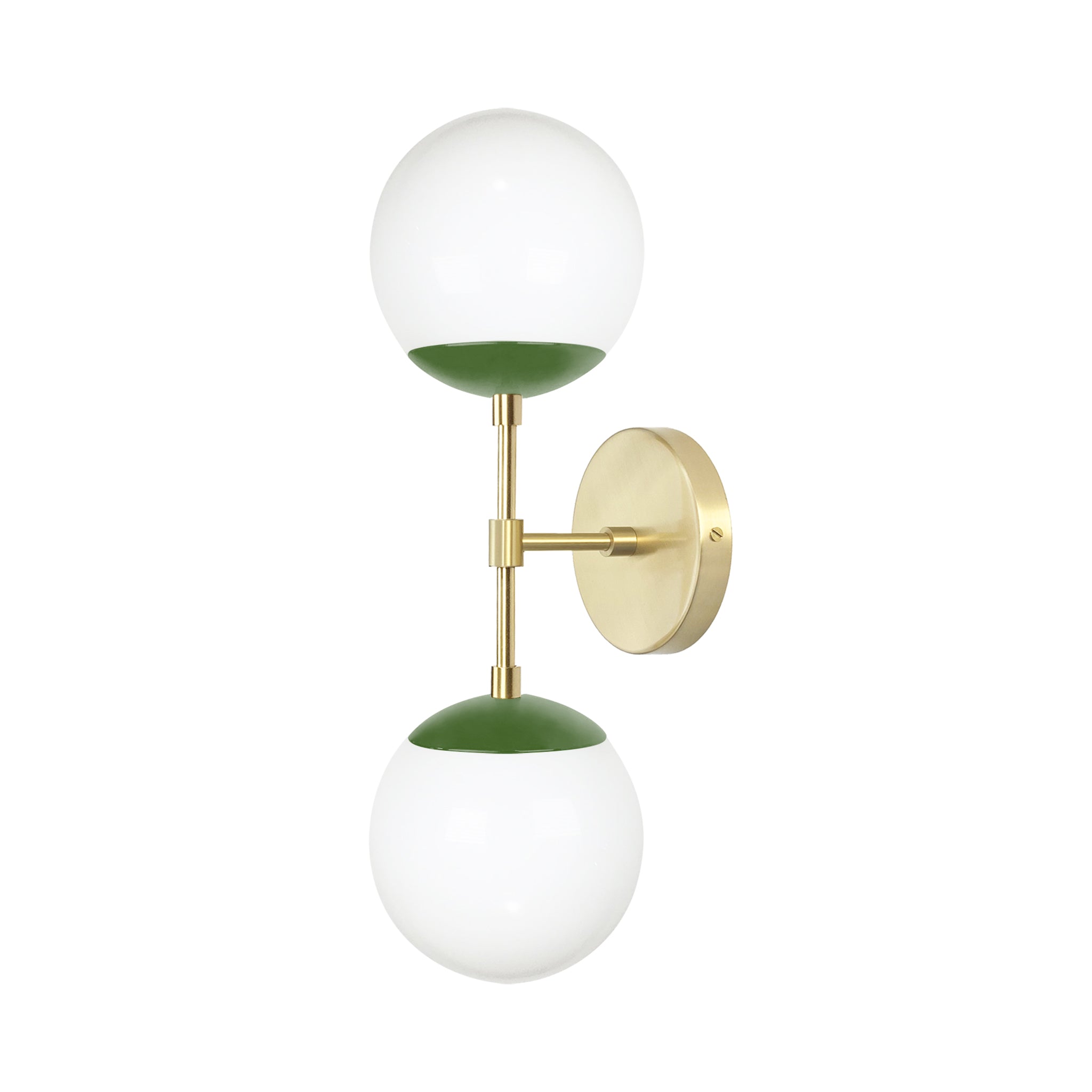 Brass and python green color Cap Double sconce 6" Dutton Brown lighting