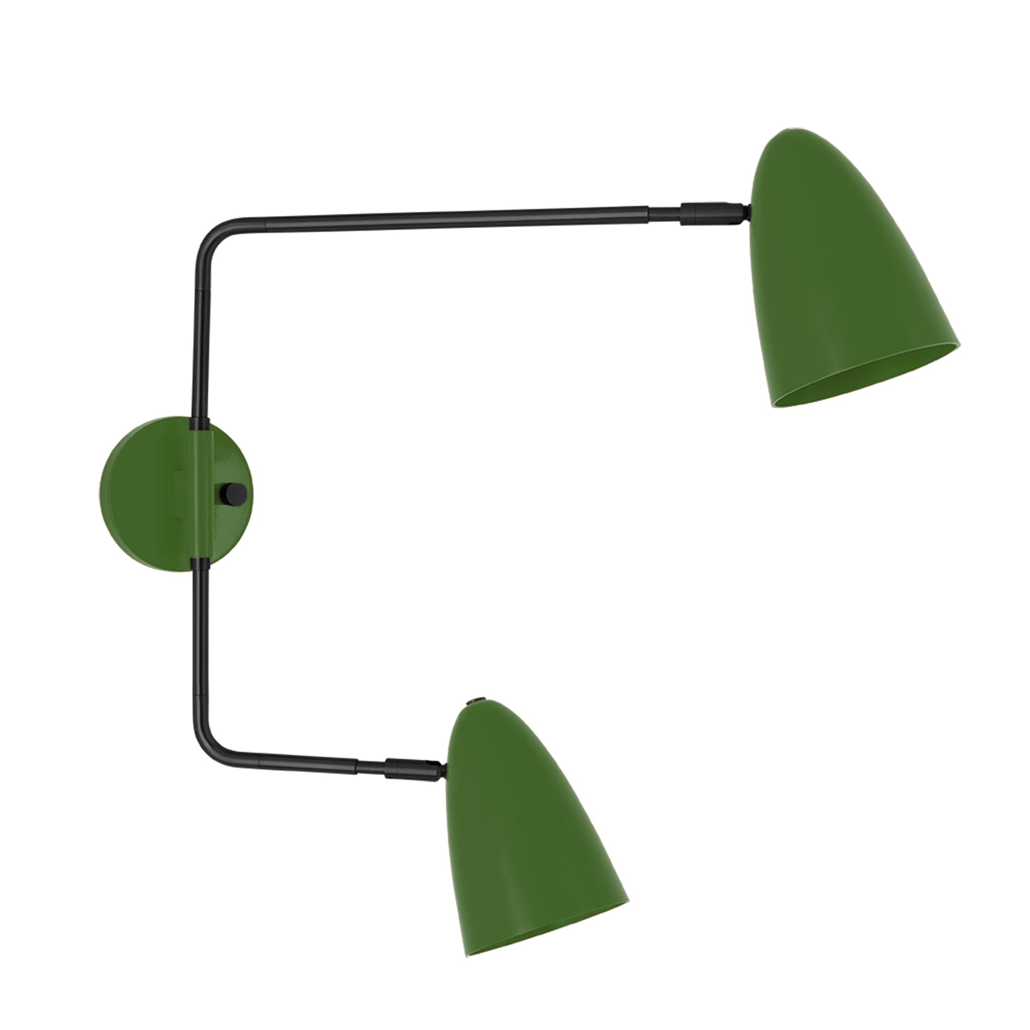 Black and python green color Boom Double Swing Arm sconce Dutton Brown lighting