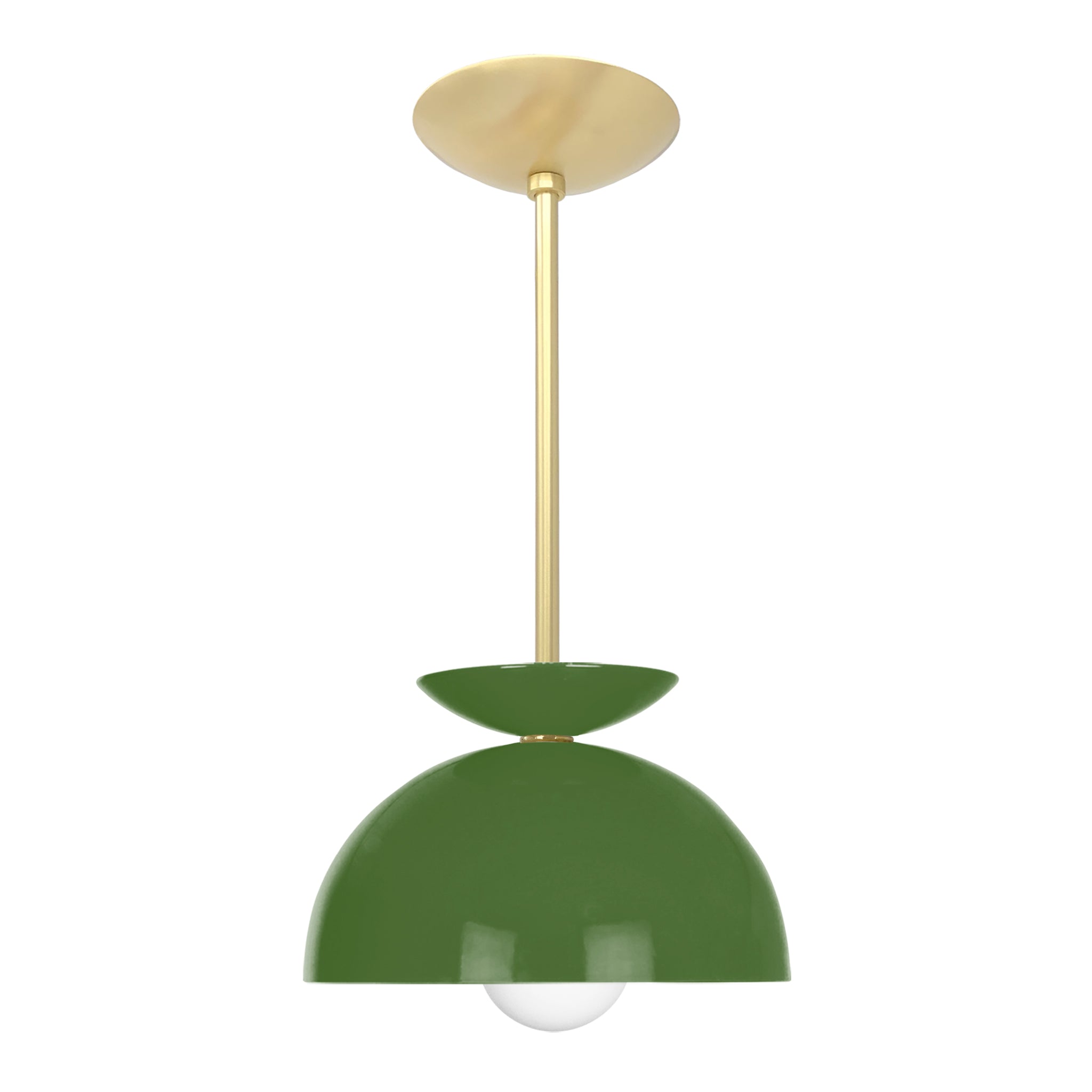 Brass and python green color Echo pendant 10" Dutton Brown lighting