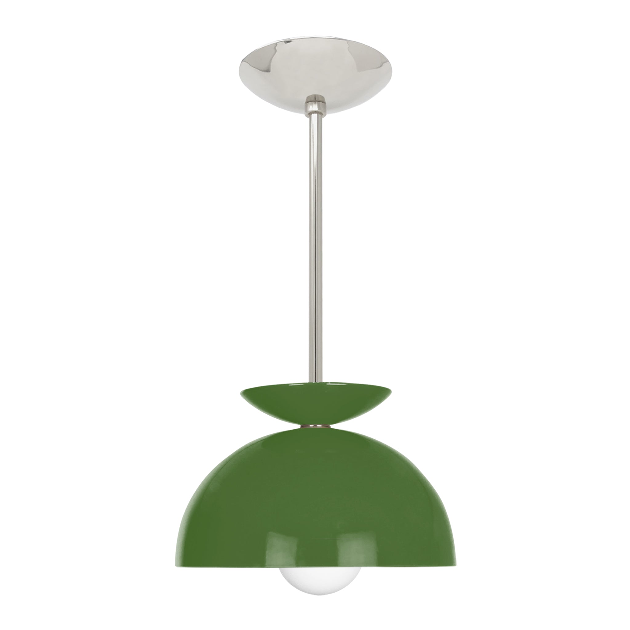 Nickel and python green color Echo pendant 10" Dutton Brown lighting