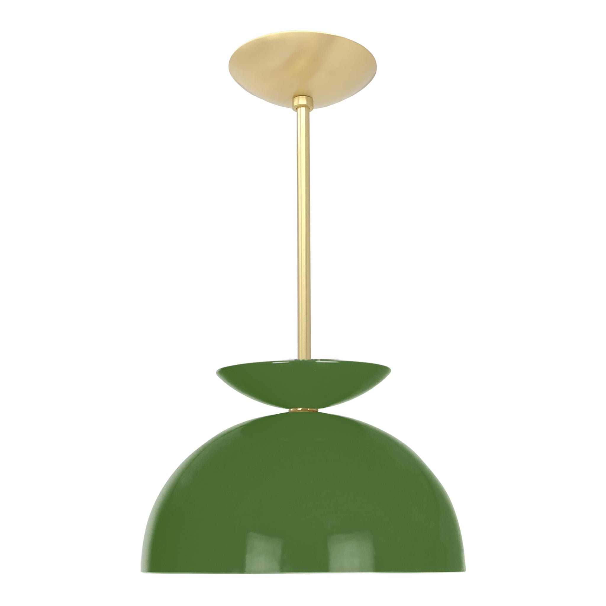 Brass and python green color Echo pendant 12" Dutton Brown lighting