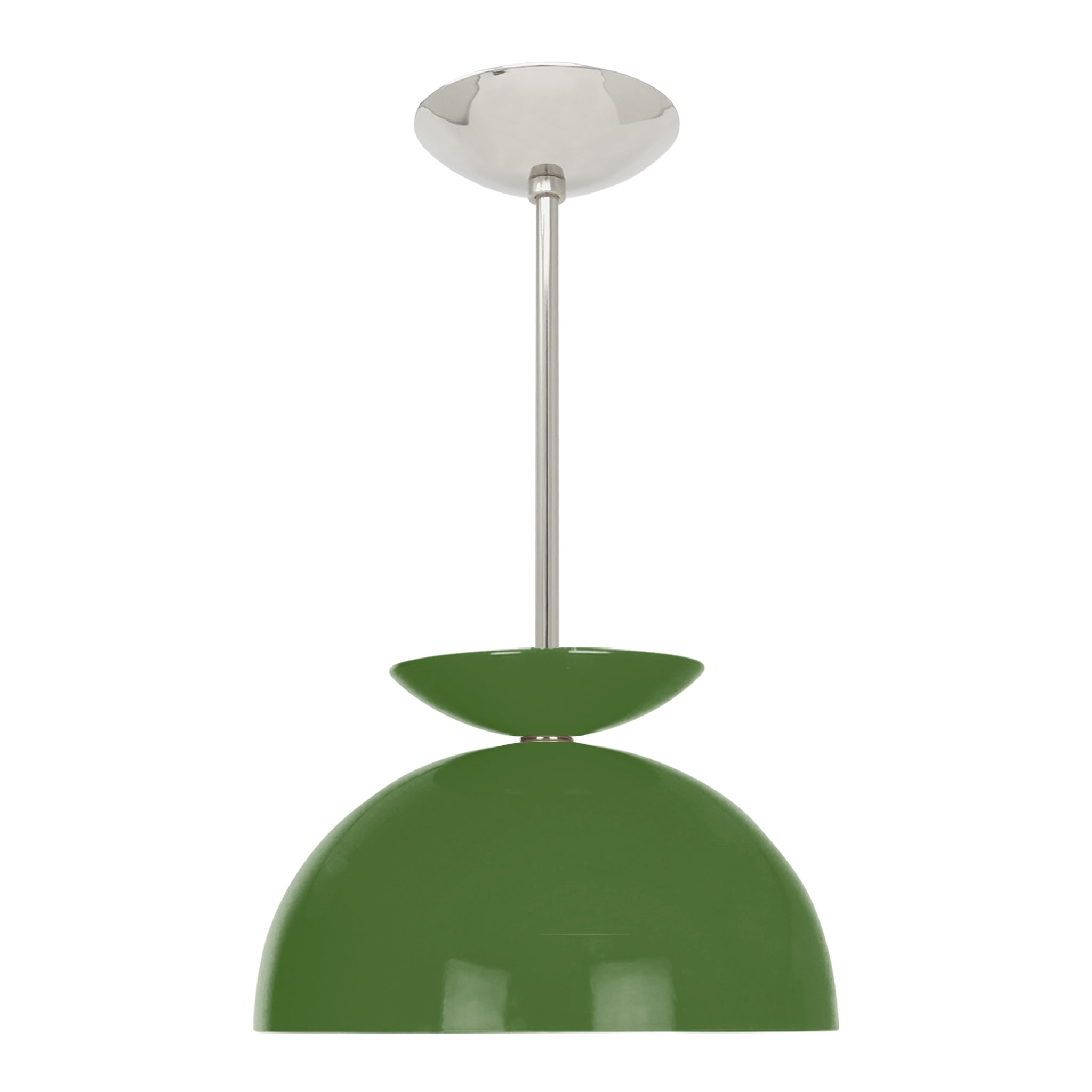 Nickel and python green color Echo pendant 12" Dutton Brown lighting