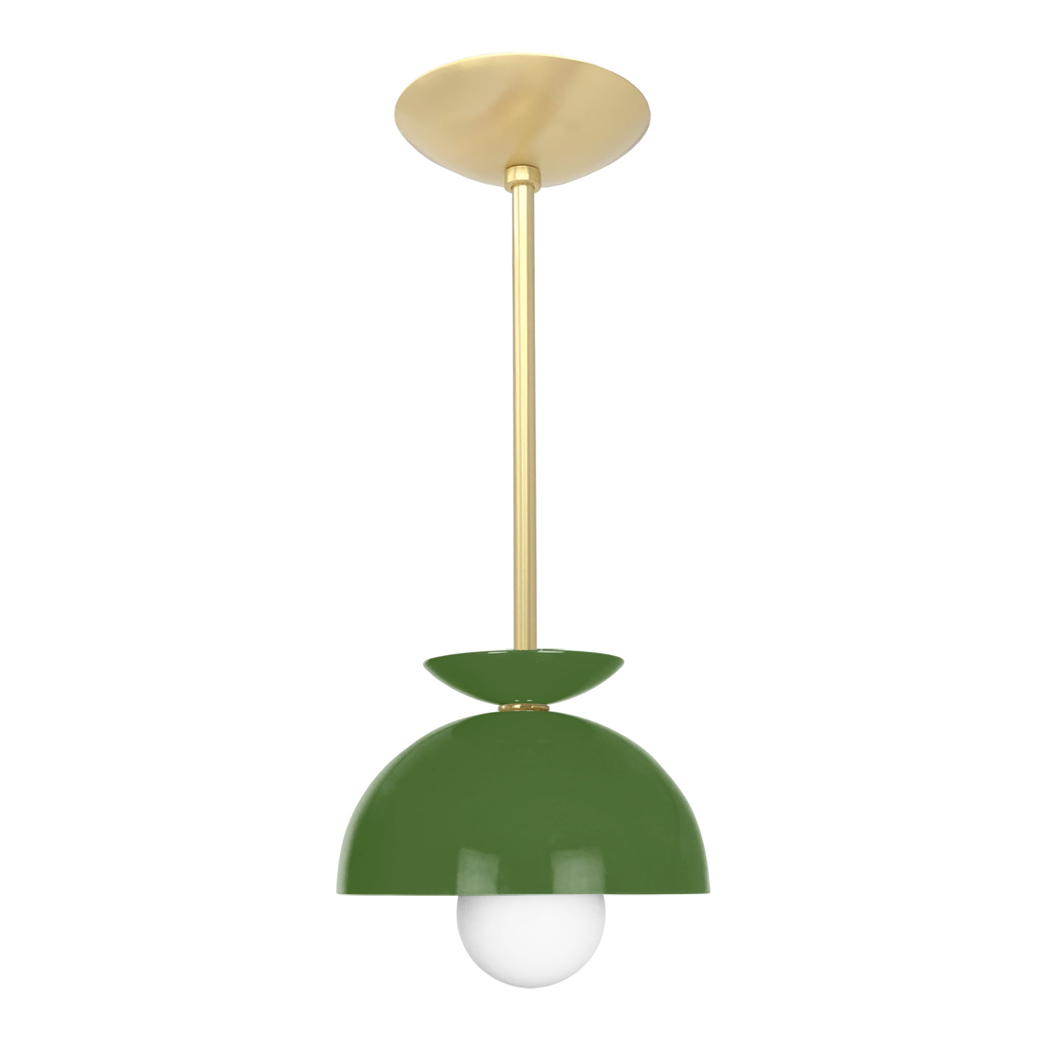 Brass and python green color Echo pendant 8" Dutton Brown lighting _hover