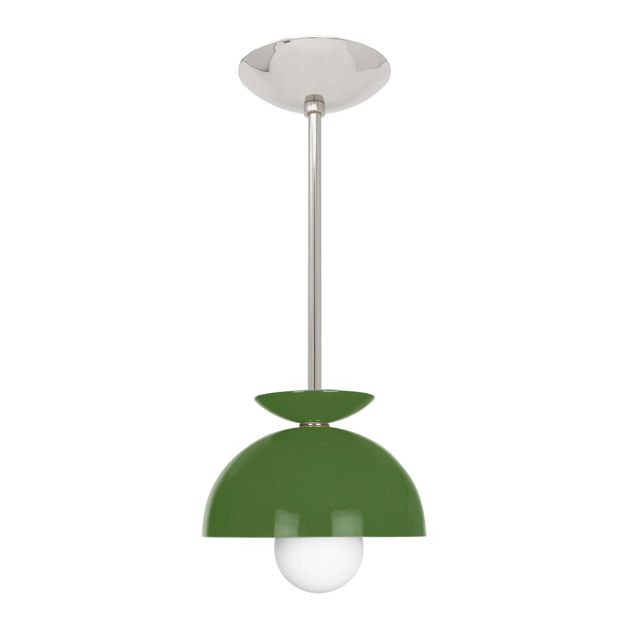 Nickel and python green color Echo pendant 8" Dutton Brown lighting