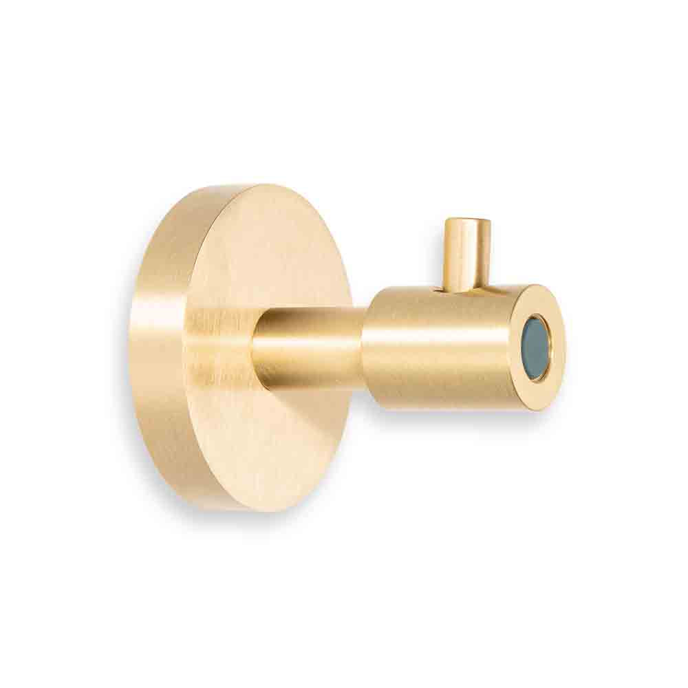 Brass and lagoon color Head hook Dutton Brown hardware