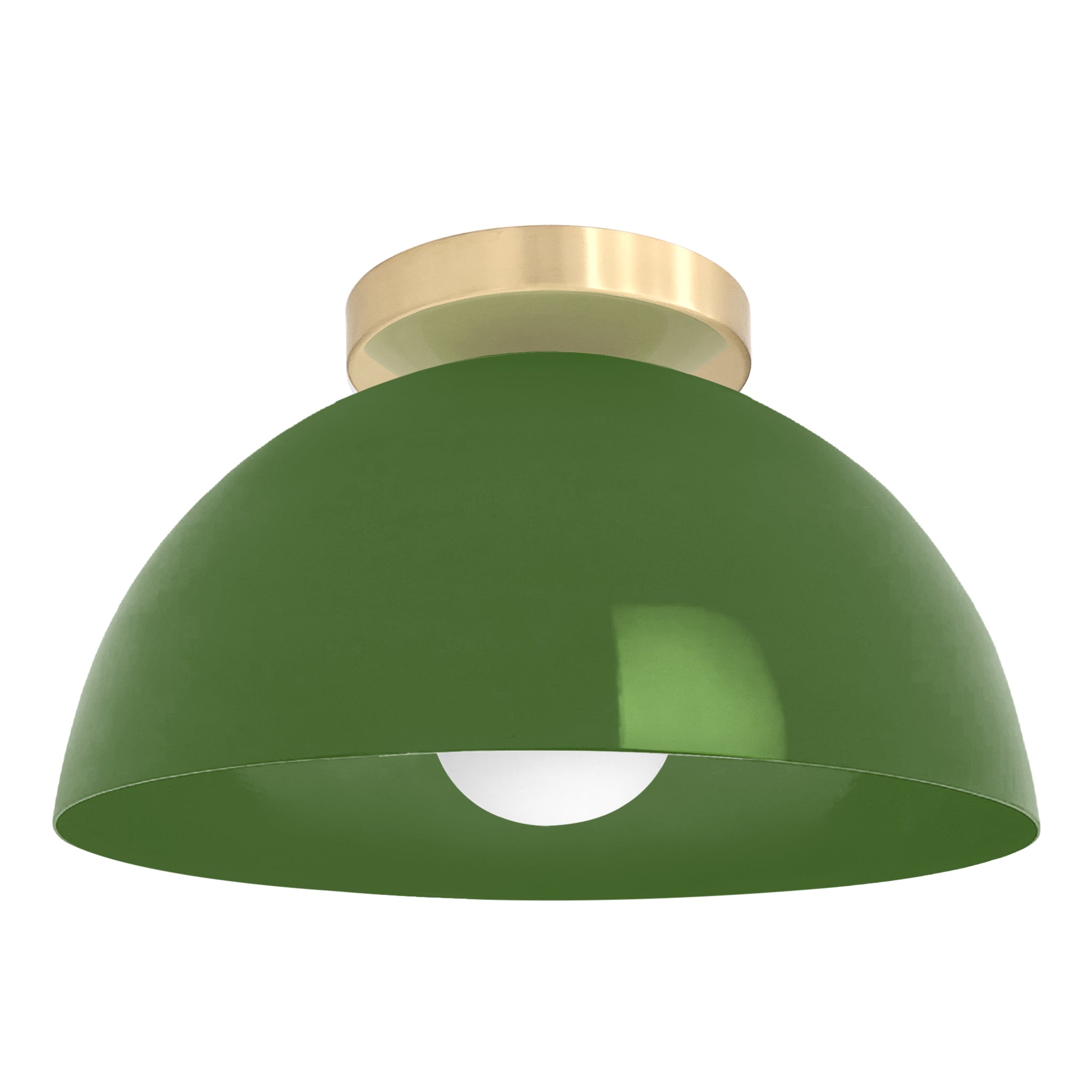 Brass and python green color Hemi flush mount 12" Dutton Brown lighting