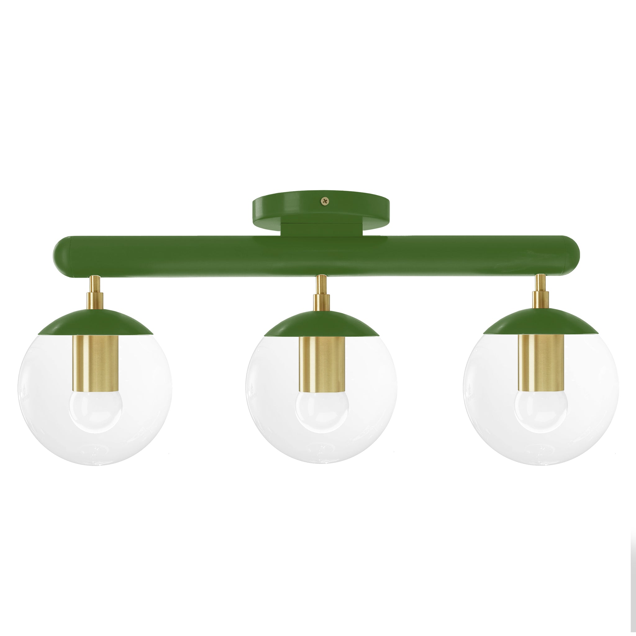 Brass and python green color Icon 3 flush mount Dutton Brown lighting