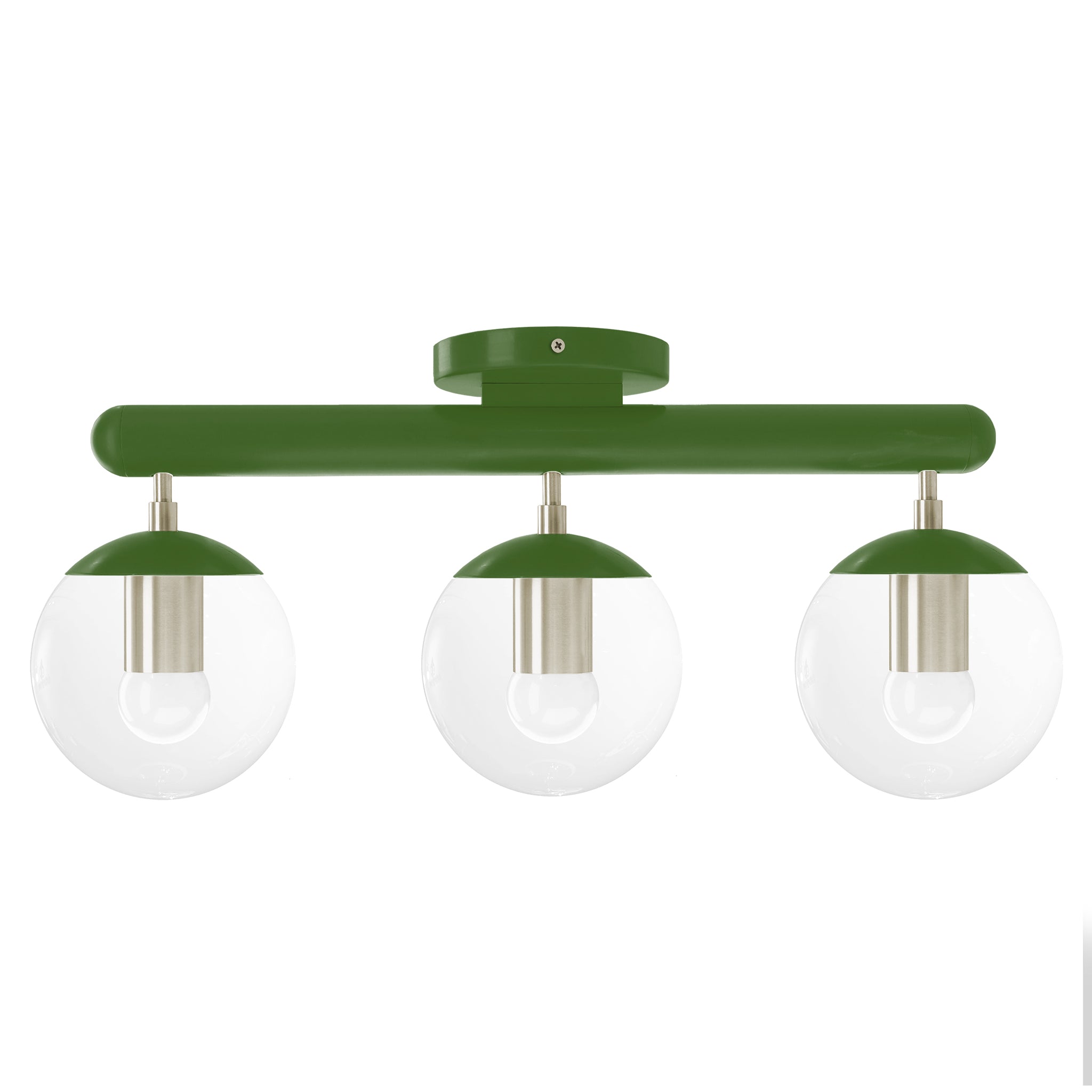 Nickel and python green color Icon 3 flush mount Dutton Brown lighting